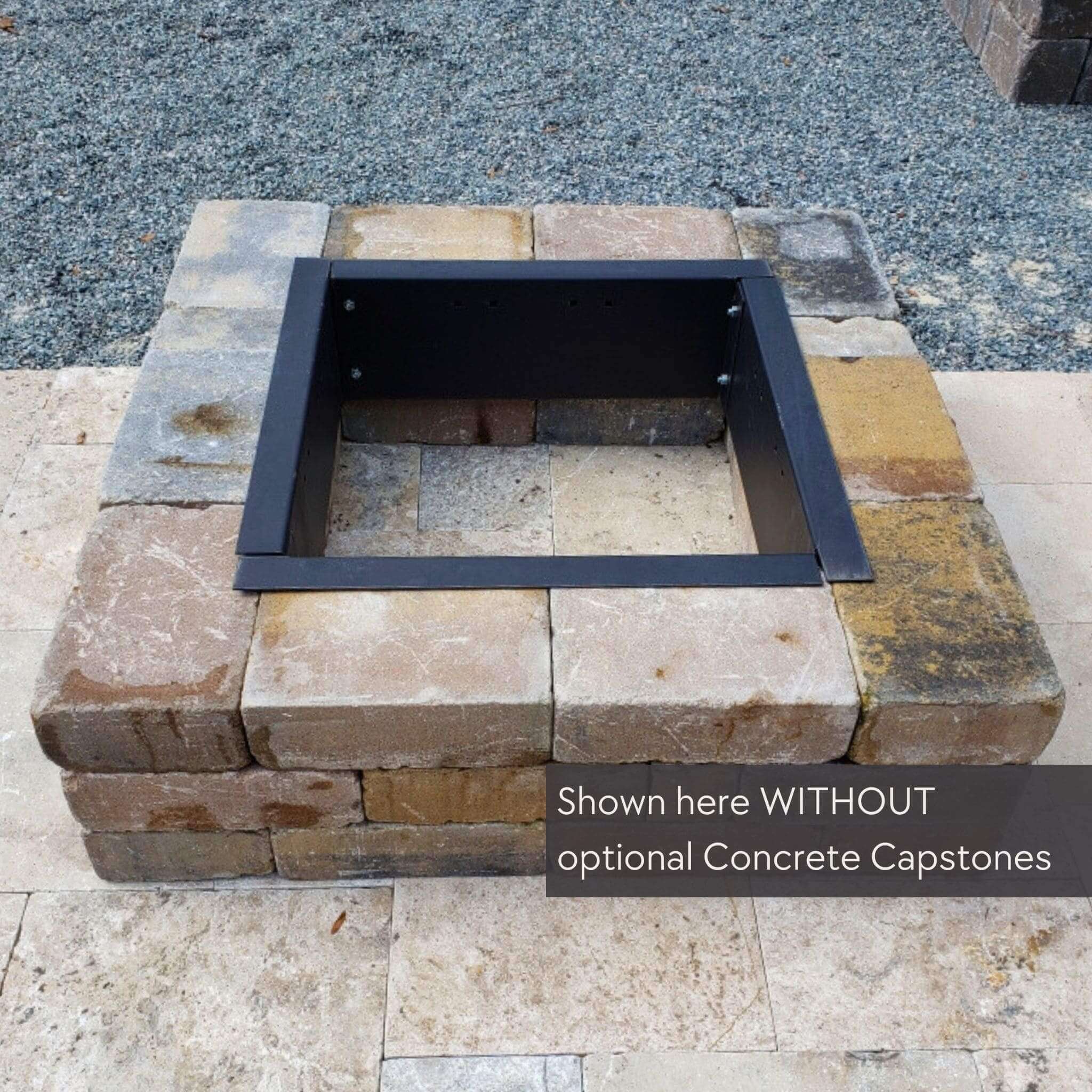 DIY Square Wood Burning Fire Pit Kit - Travertine & More