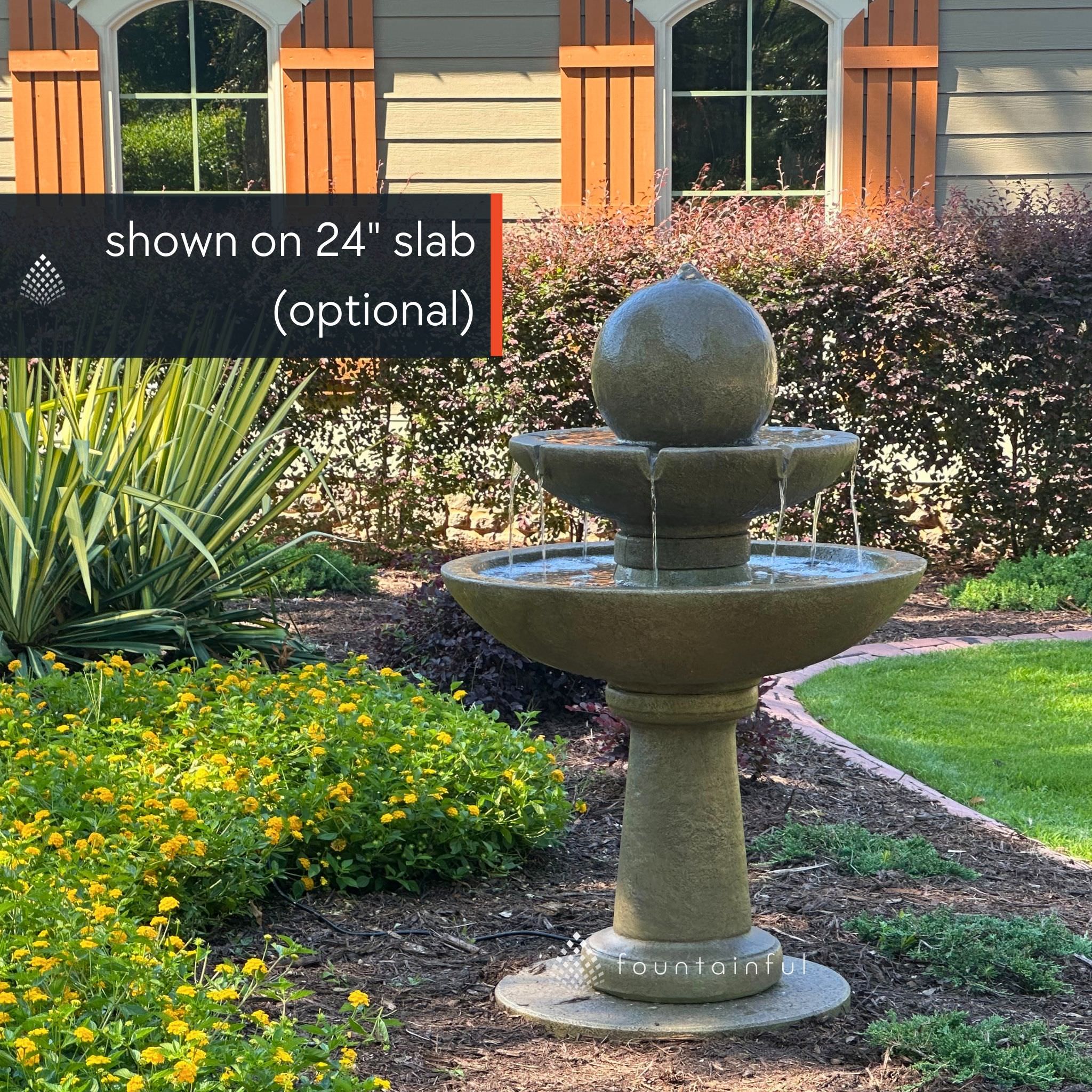 Tranquility Sphere 2-Tier Concrete Fountain - Massarellis #3701