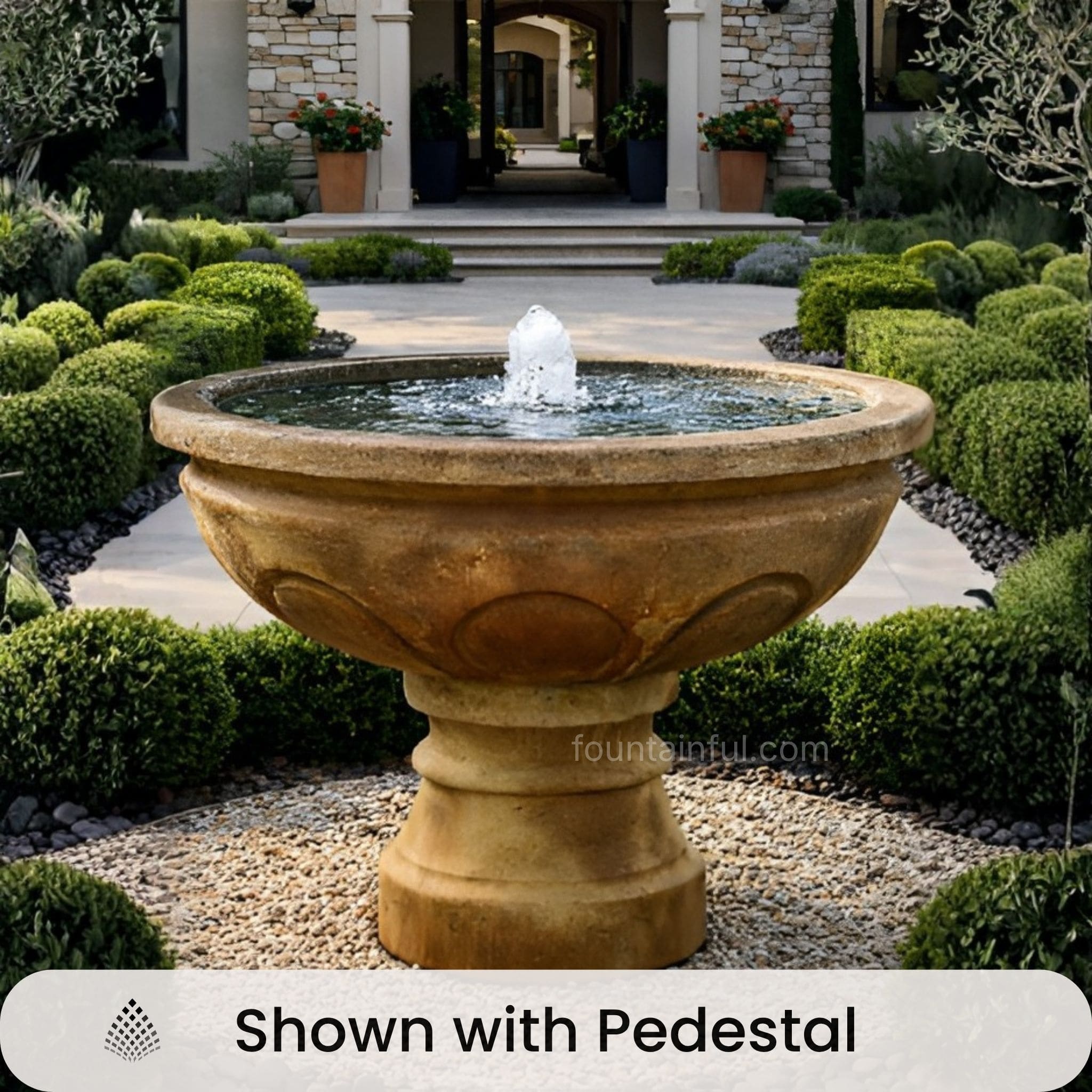Baroque Italian Bubbler Concrete Fountain - Fiore #2056