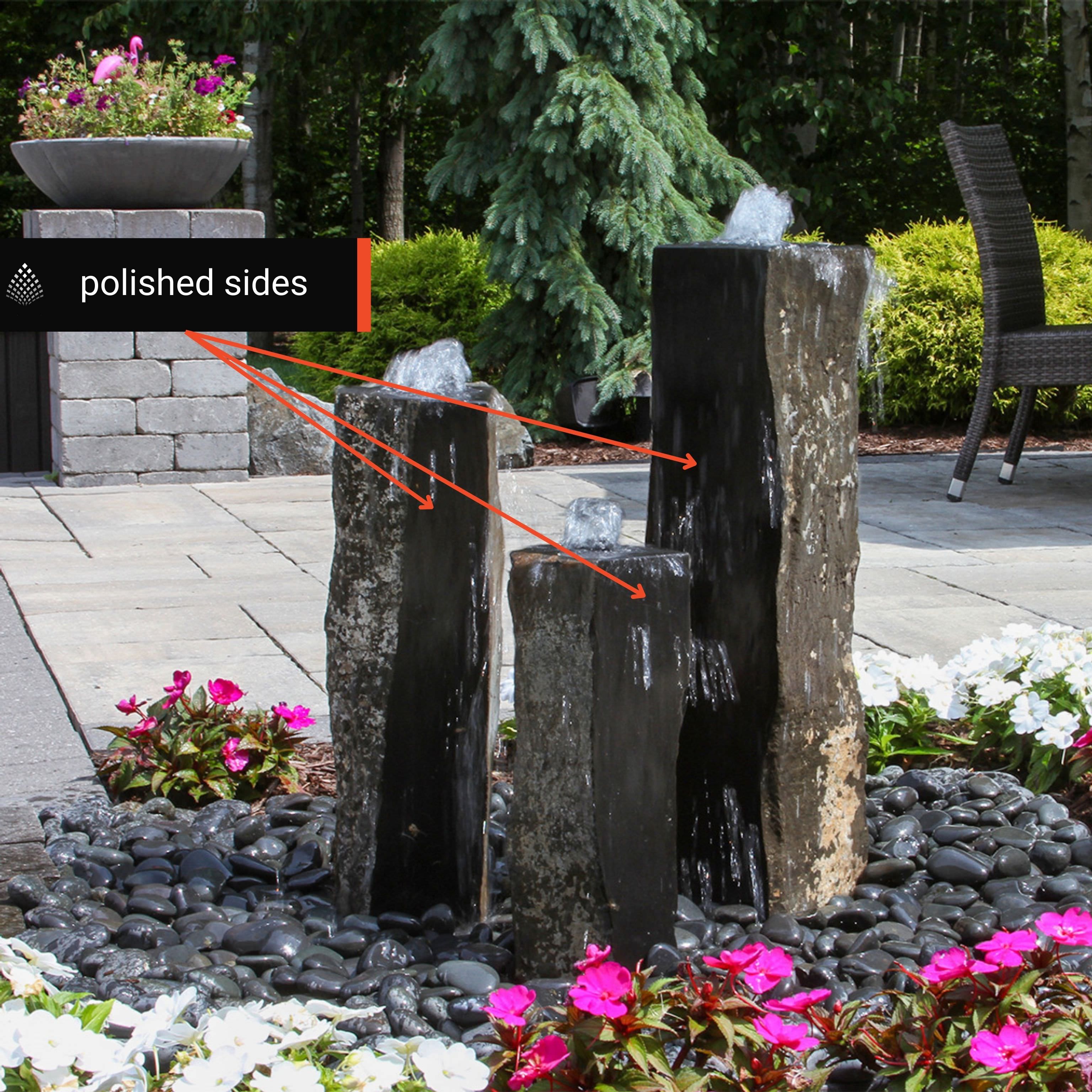 Triple One-Side Polished Basalt Fountain Kit - Thumbnail 5