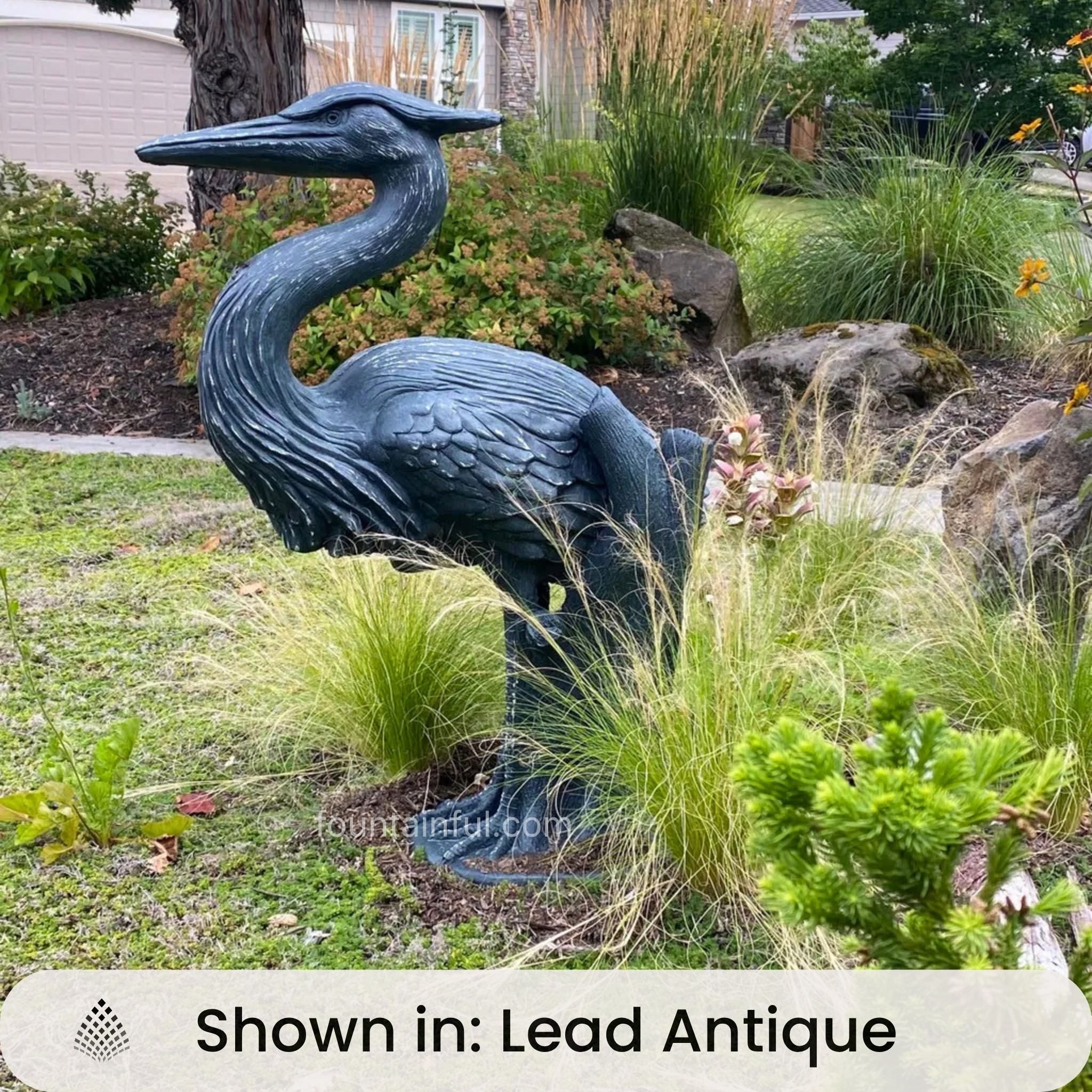 Heron Concrete Garden Statue - Campania #A524