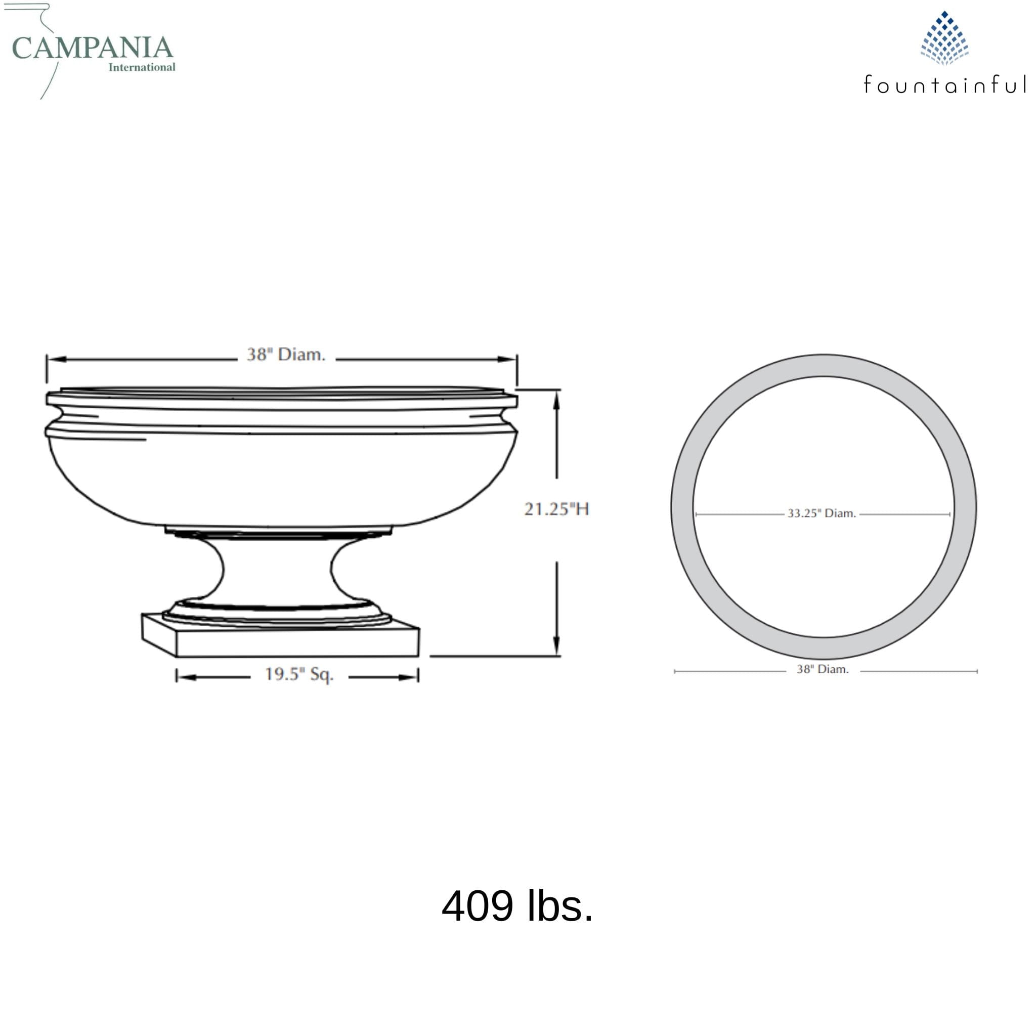 St. Louis Concrete Urn Planter - Campania #P631