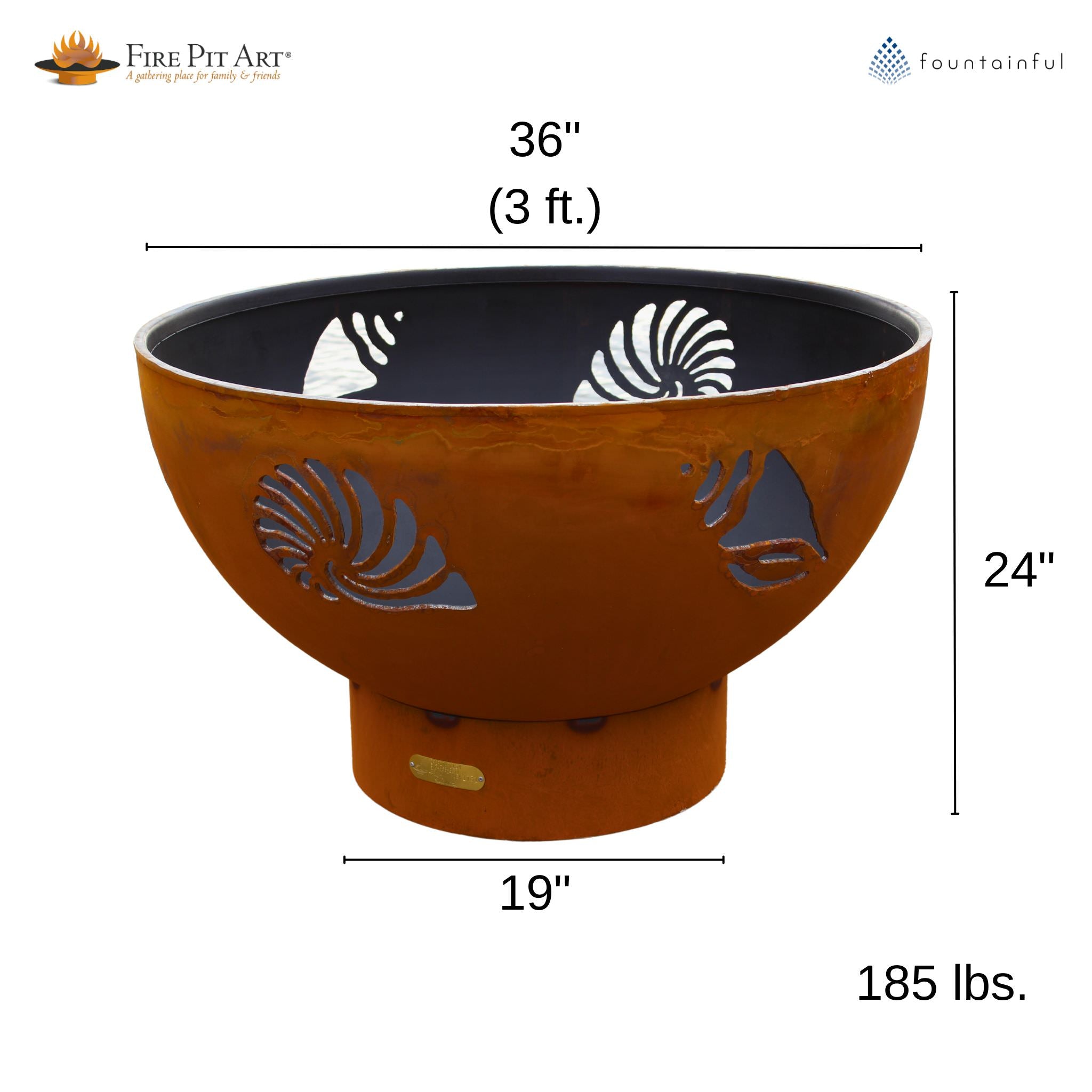 Beachcomber Gas Fire Pit in Steel - Fire Pit Art