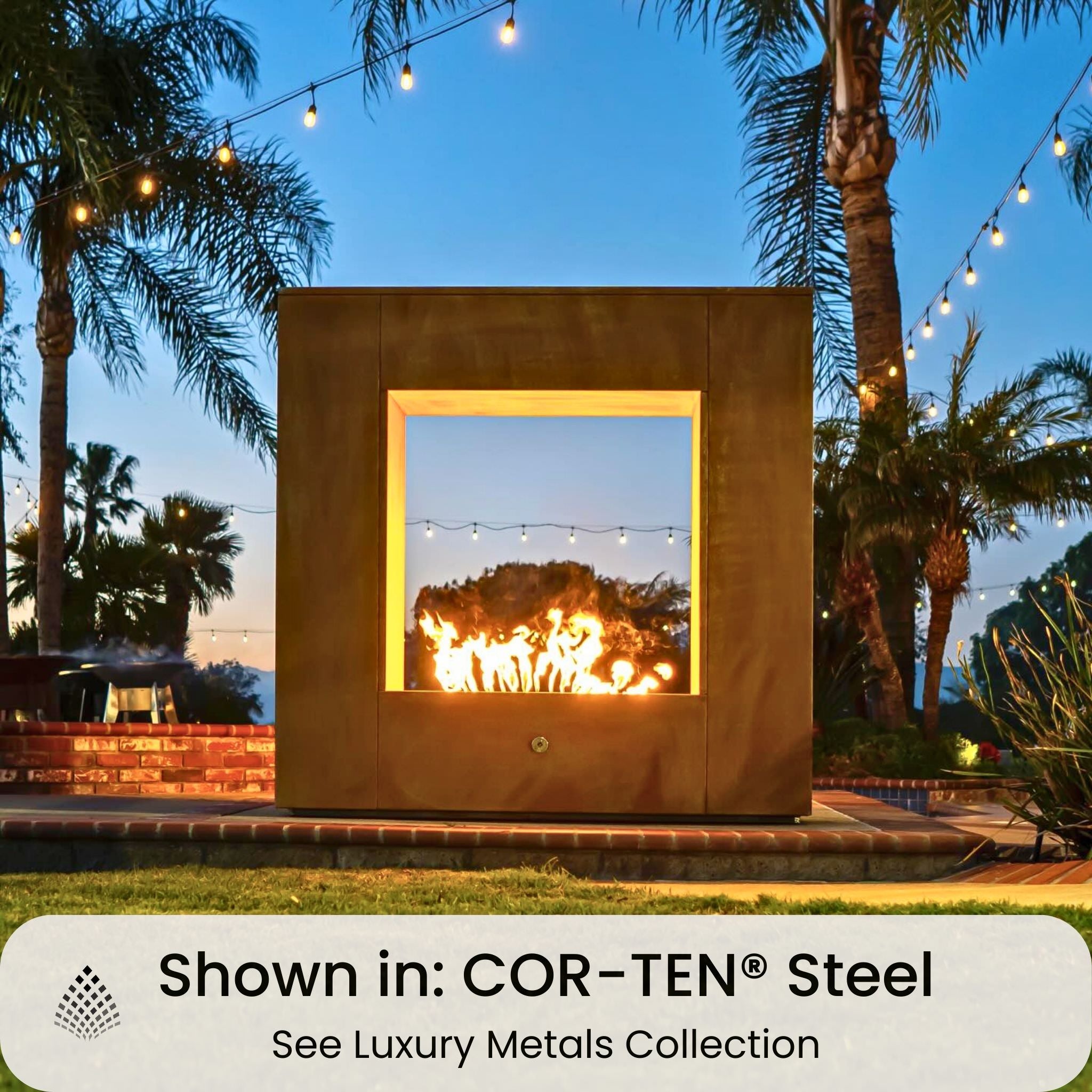 The Williams Steel Gas Fireplace - Outdoor Plus