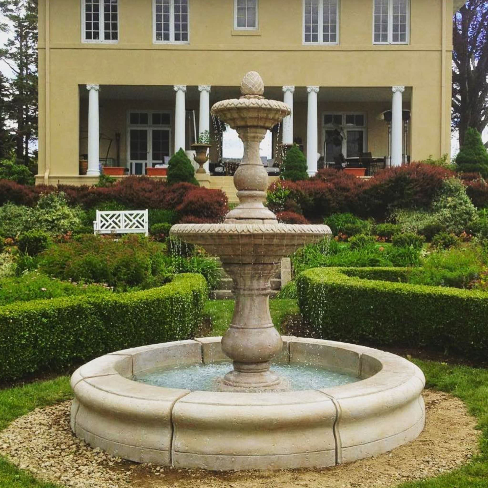 Four Seasons 2-Tier Concrete Pond Fountain - Fiore #2088FRG