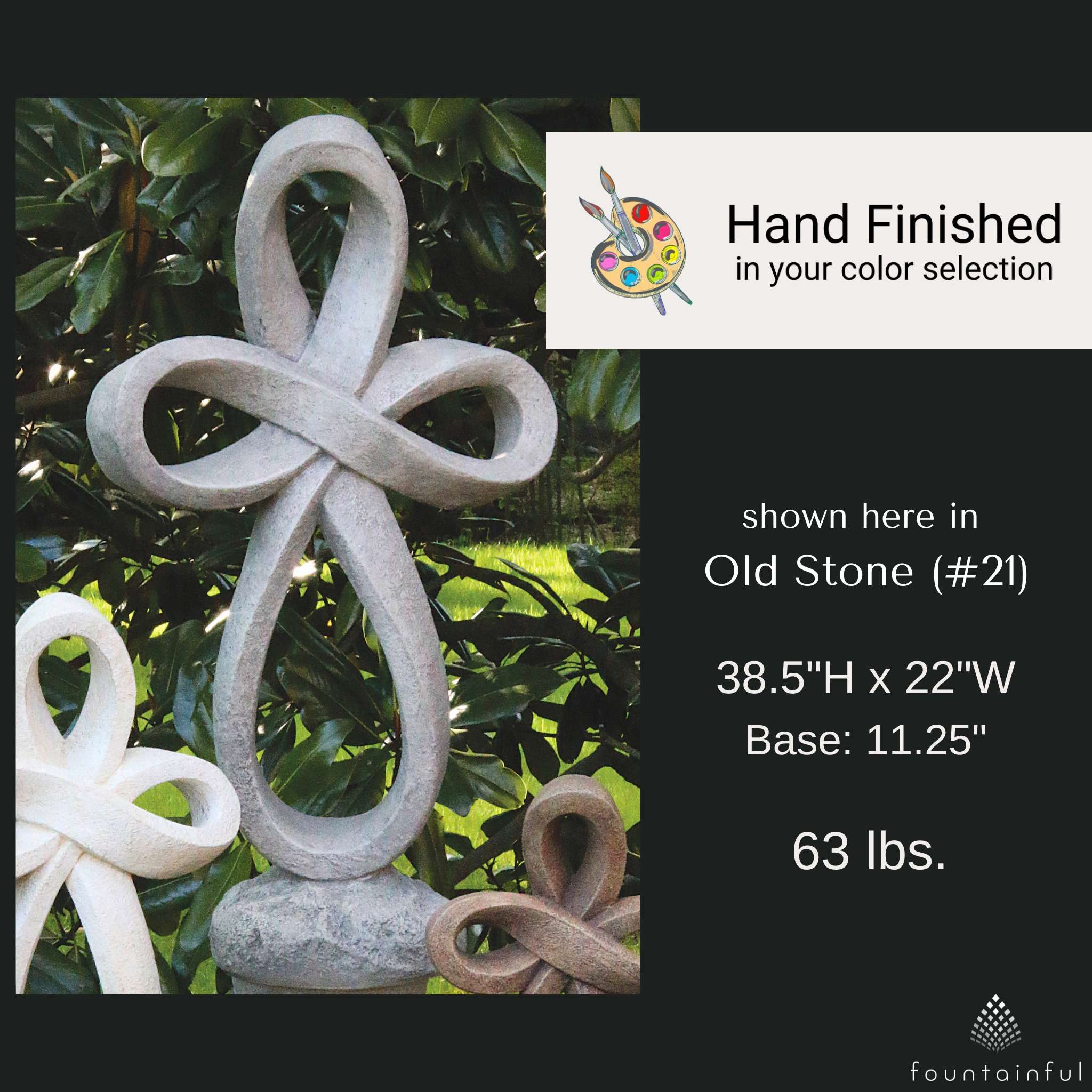 Eternity Cross Concrete Garden Statues - Massarellis