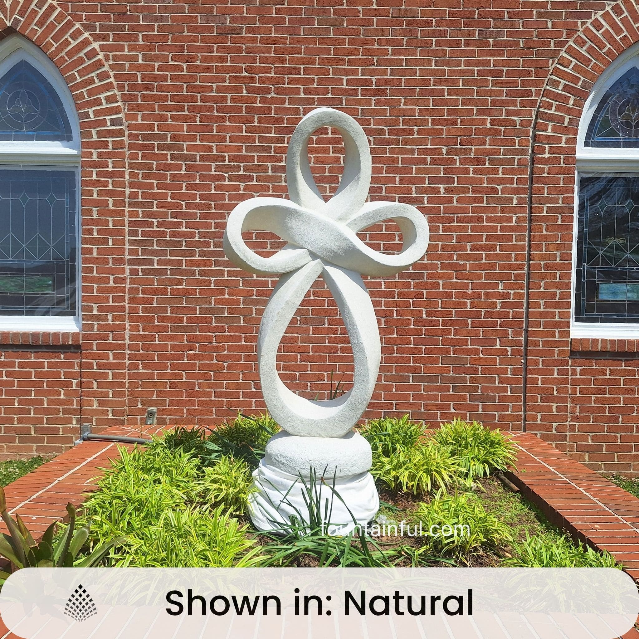 Eternity Cross 59" Concrete Garden Statue - Massarellis #1407