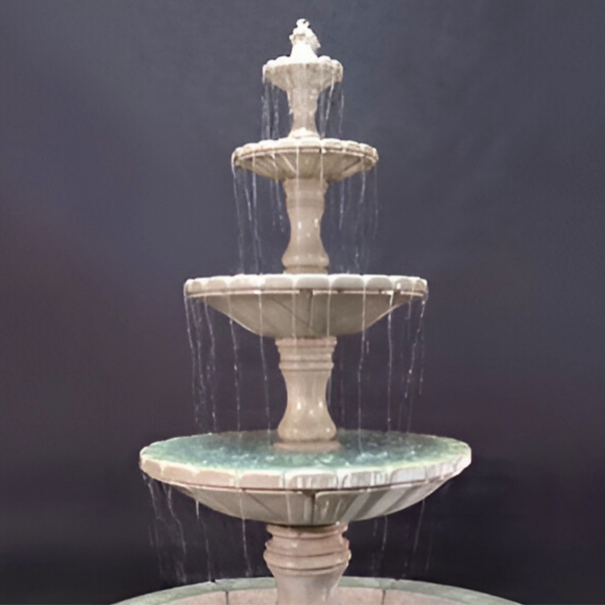 Monaco Tall 4-Tier Concrete Pond Fountain - Fiore #LG169F4R