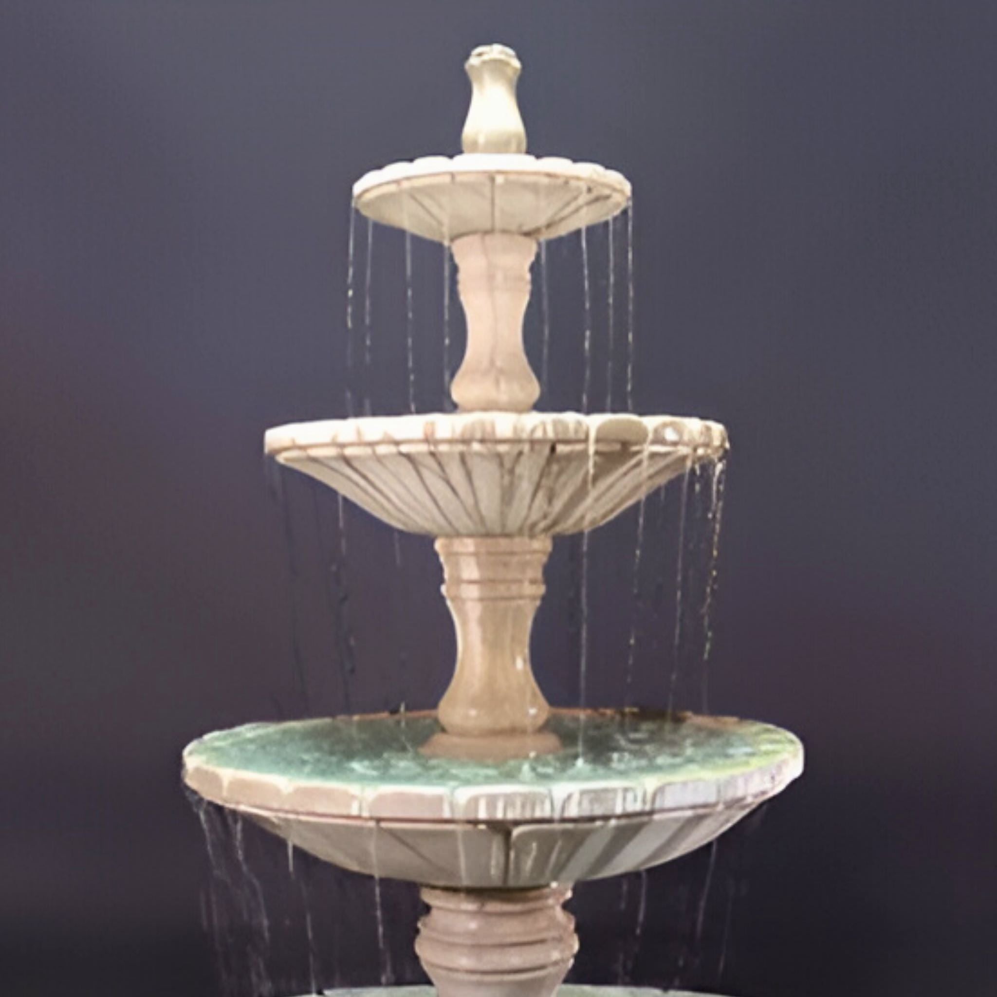 Monaco 3-Tier Concrete Pond Fountain - Fiore #LG169