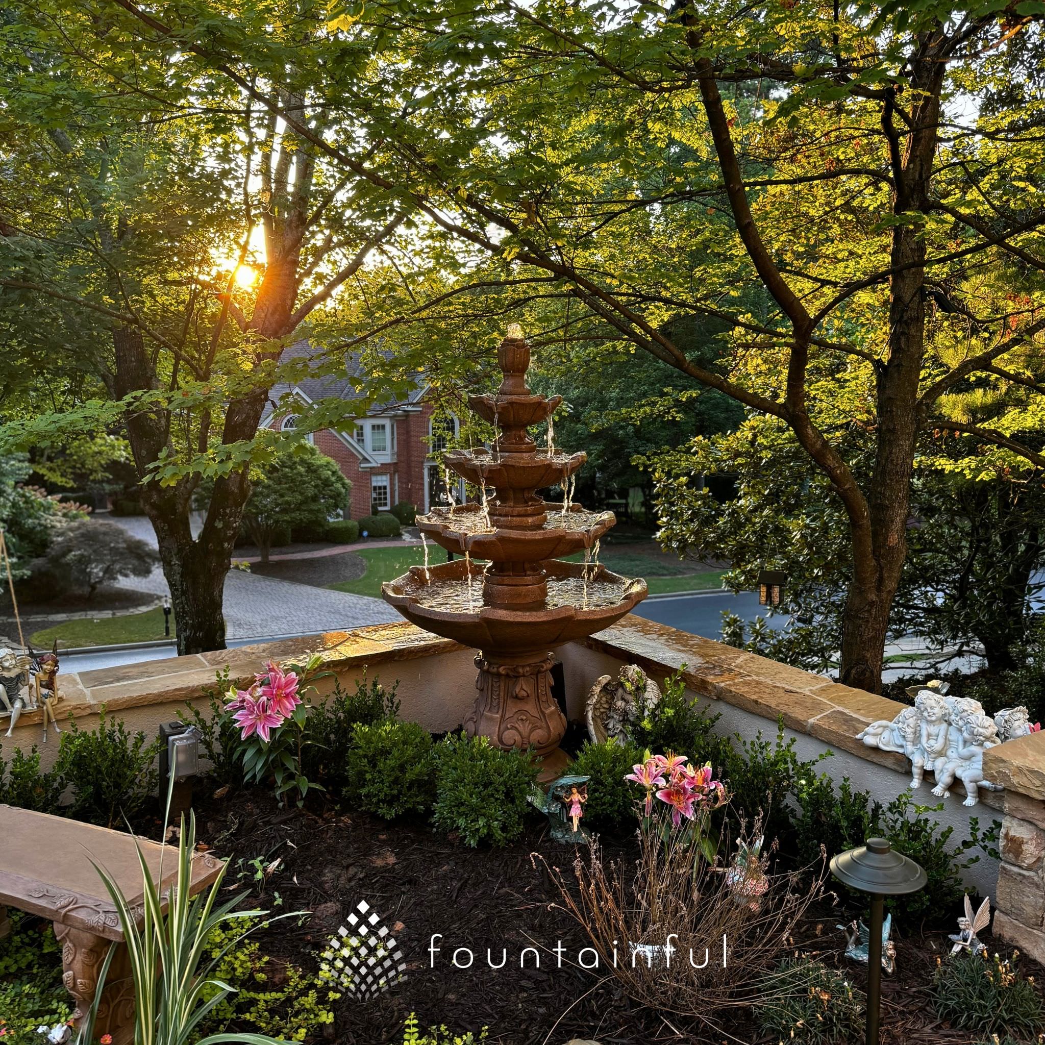 Classic 4-Tier Concrete Fountain - Thumbnail 5