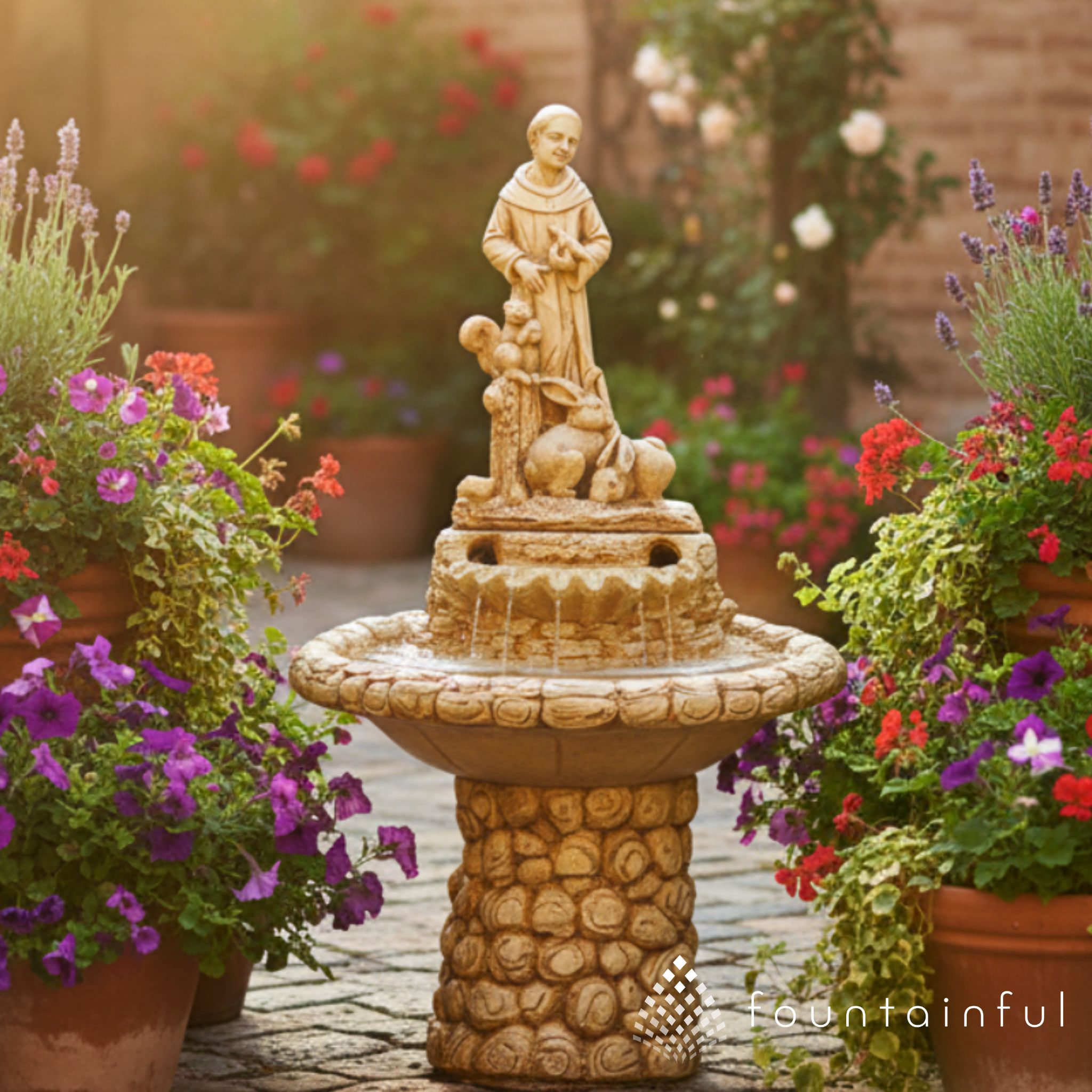Fiore Stone St. Francis Fountain - Thumbnail 3