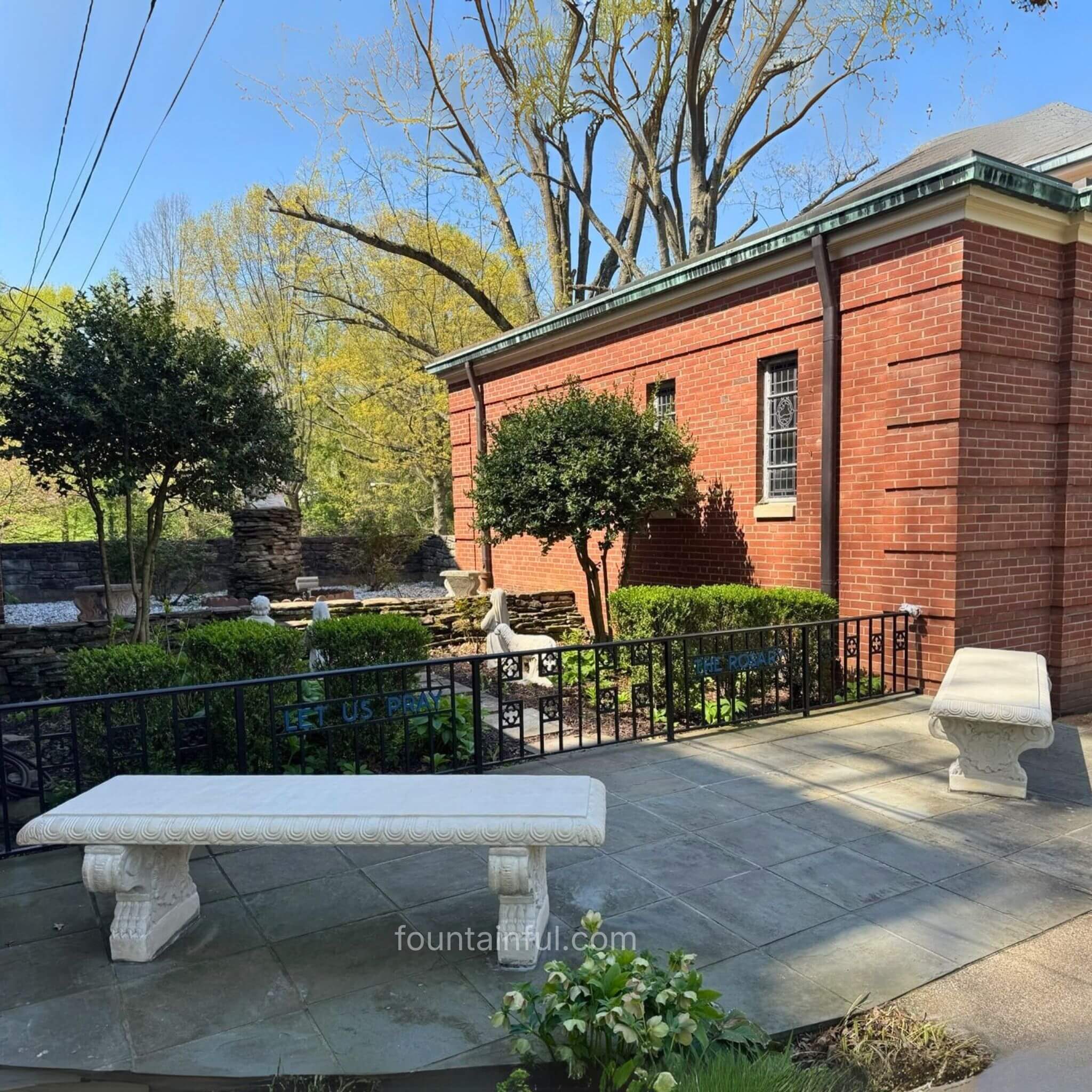 Fiore Stone Garden Bench - Thumbnail 4