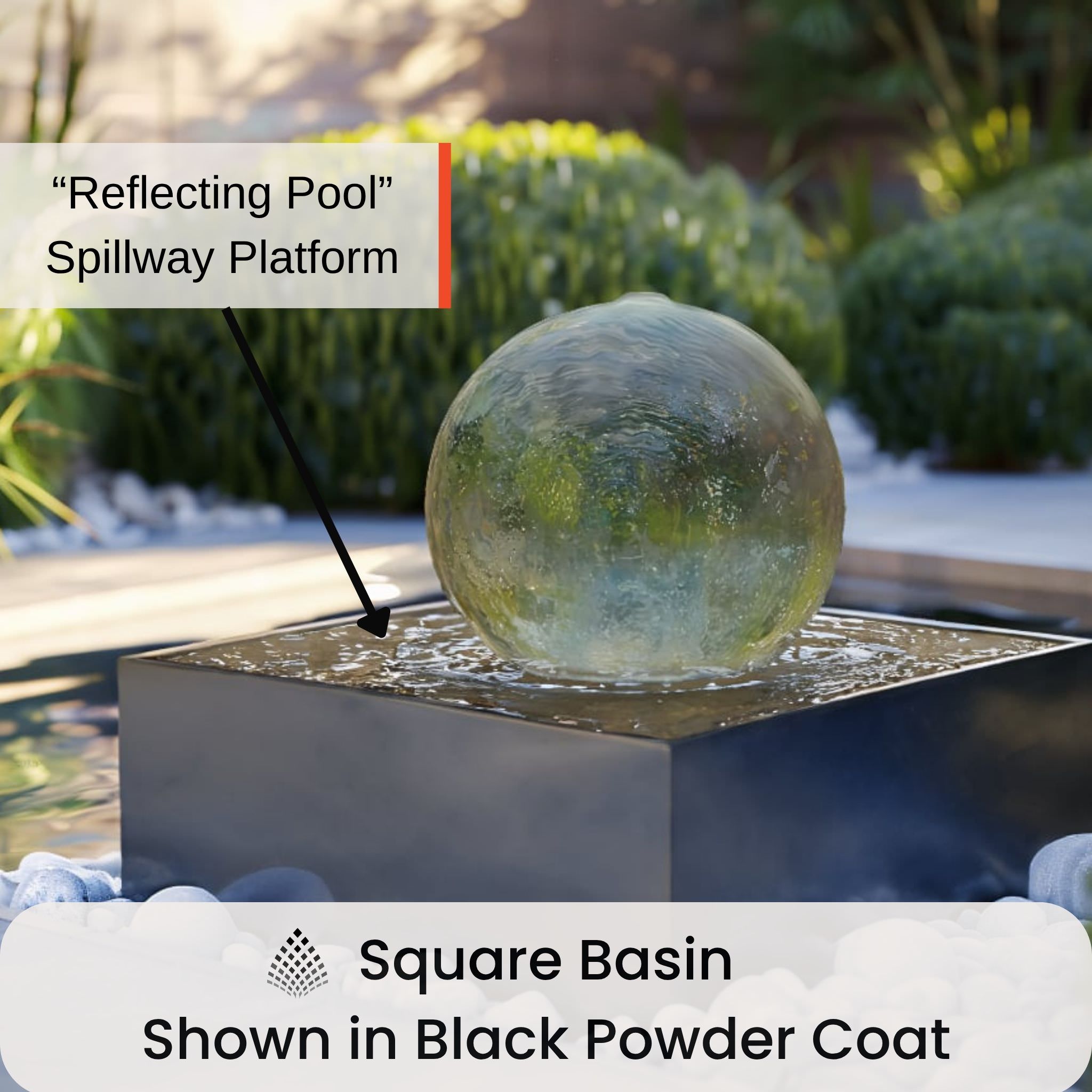 Crystal Sphere (Up to 48") Water Fountain - Aura Waterfalls