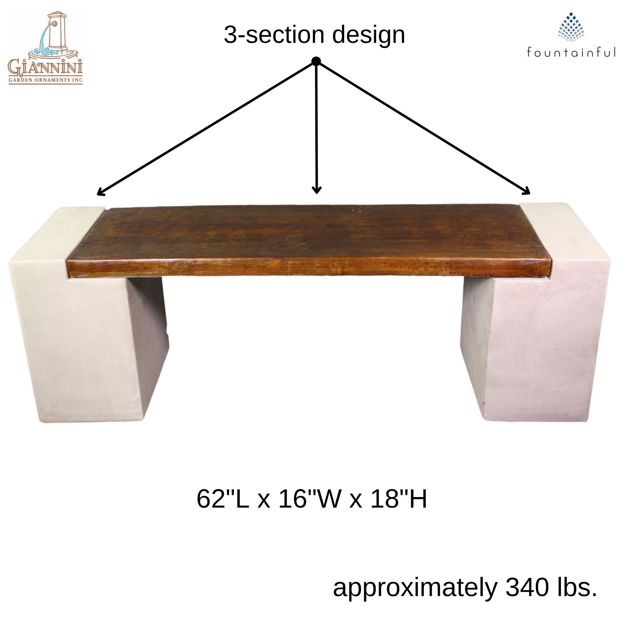 California Concrete Garden Bench  - Giannini #580