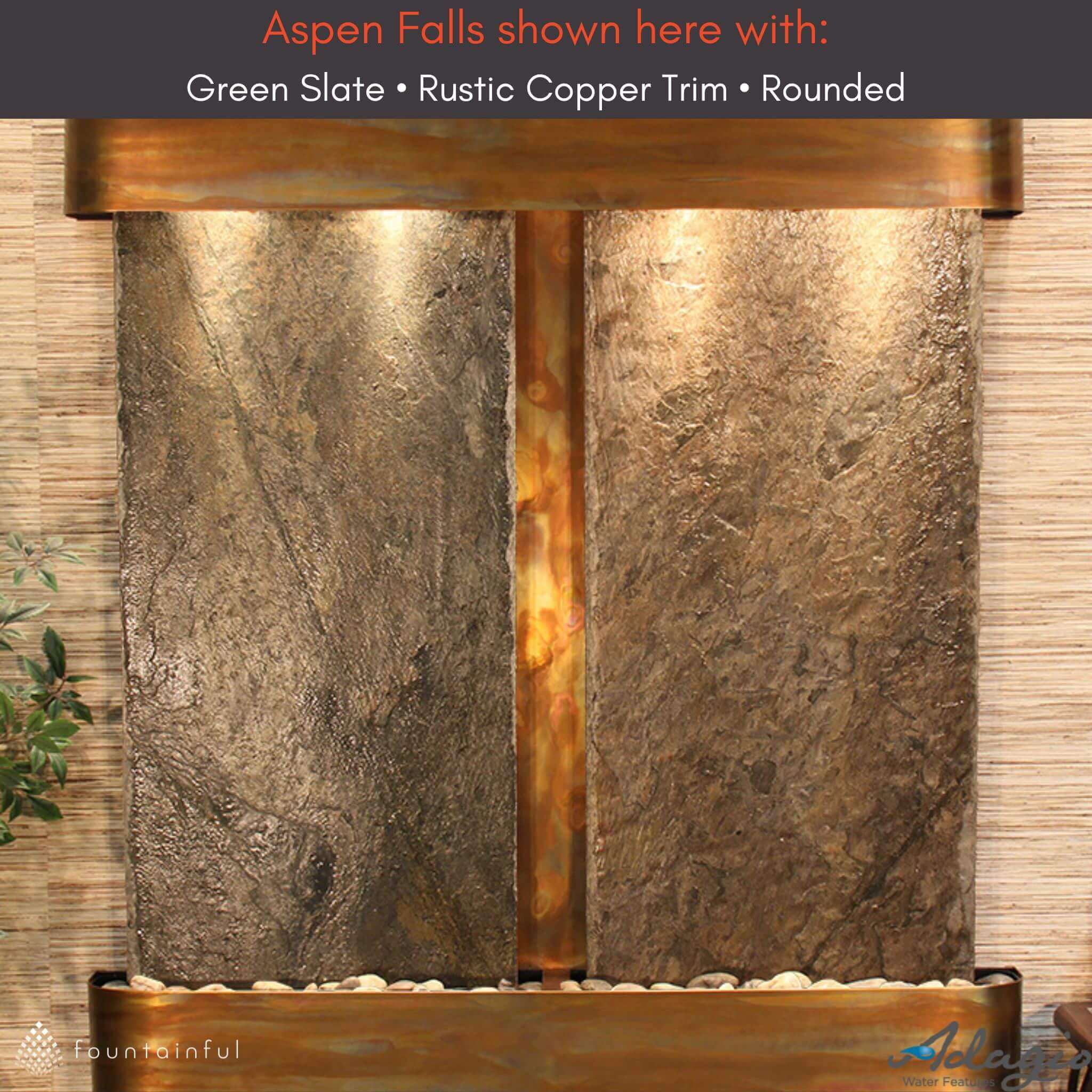 Aspen Falls Waterfall Wall Fountain Indoor/Outdoor - Adagio