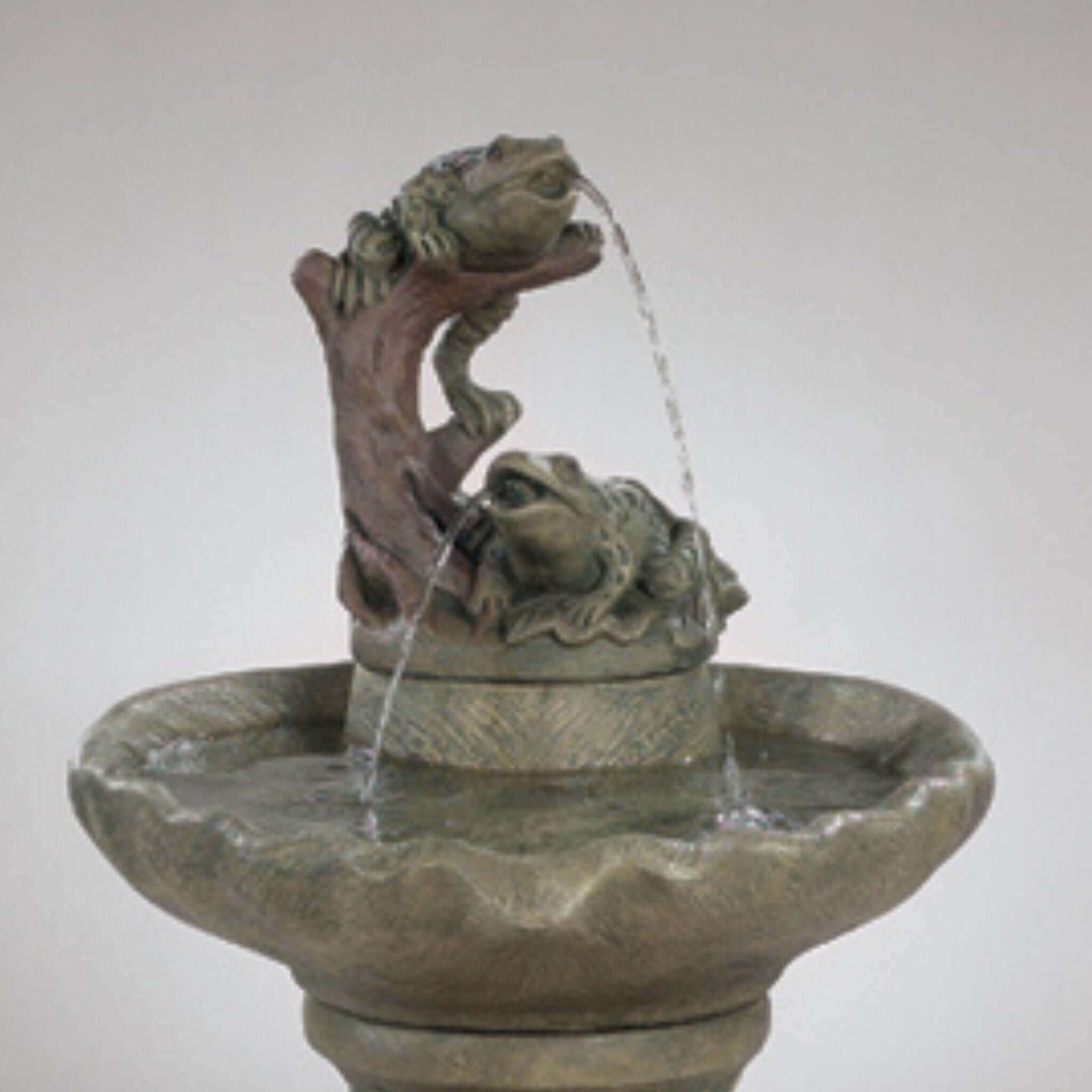 Leaf & Frog Spitter Style Concrete Fountain - Massarellis #3390