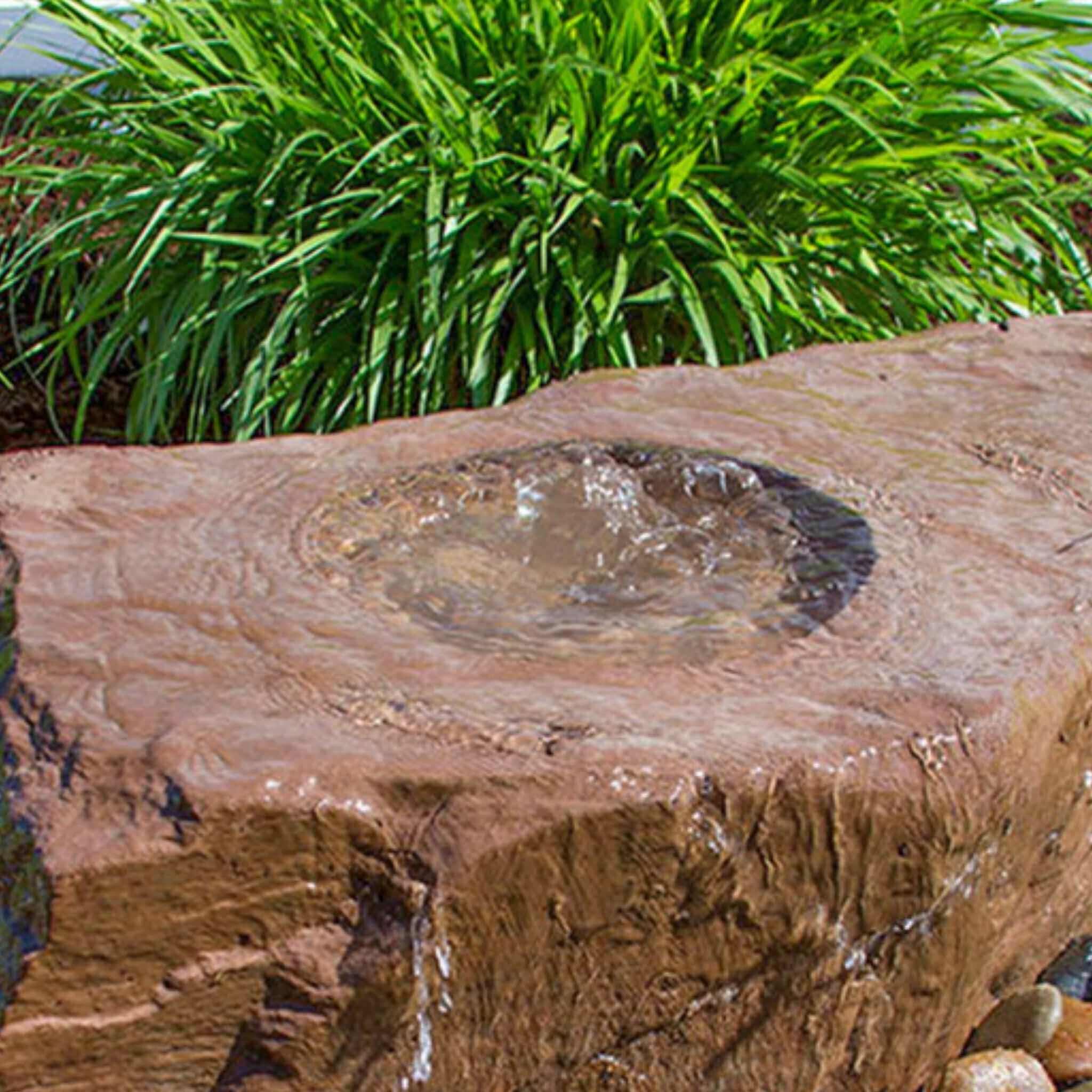 Medium Bird Bath GFRC Boulder Fountain - Complete Kit - Blue Thumb