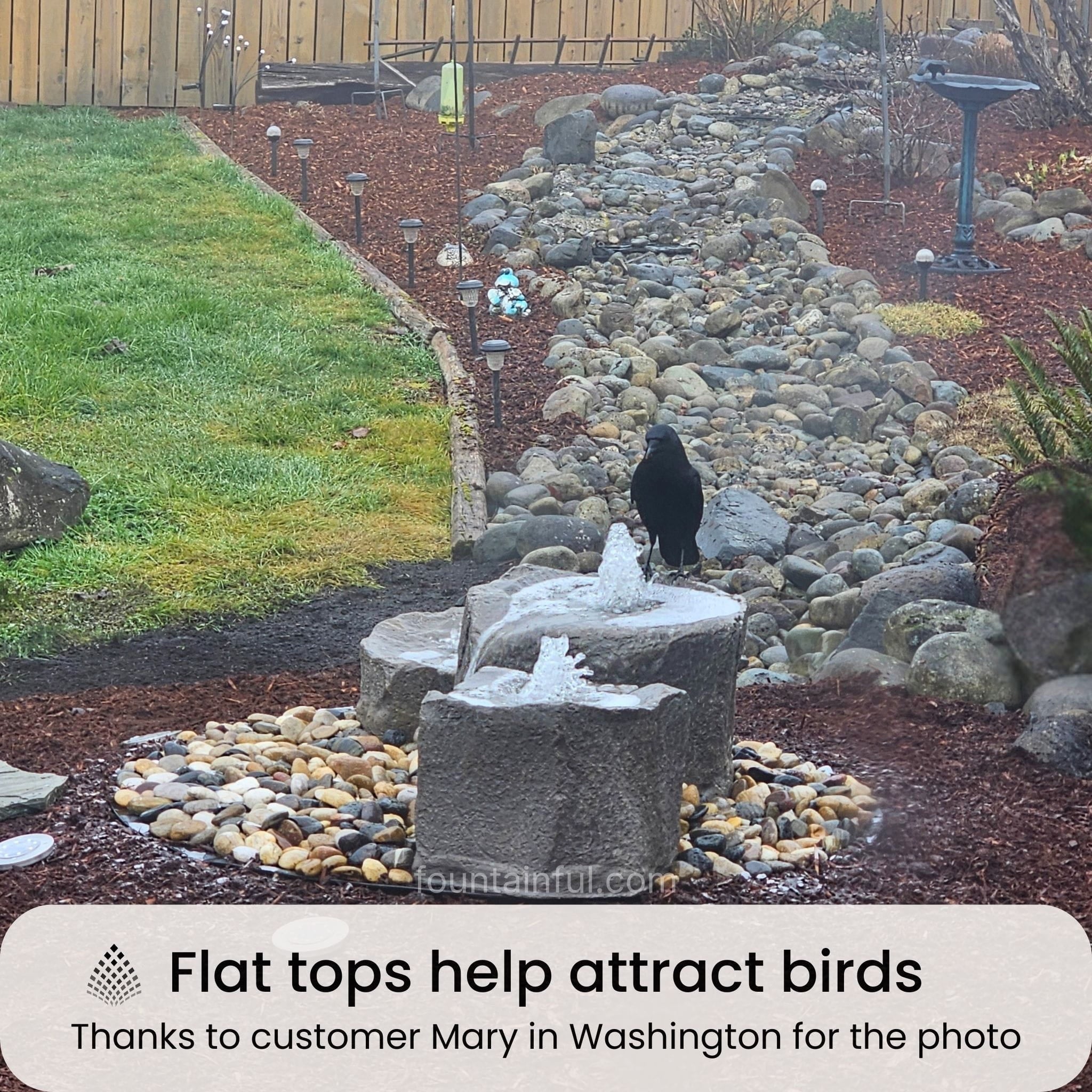 Triple Falls GFRC Boulder Fountain - Complete Kit - Blue Thumb