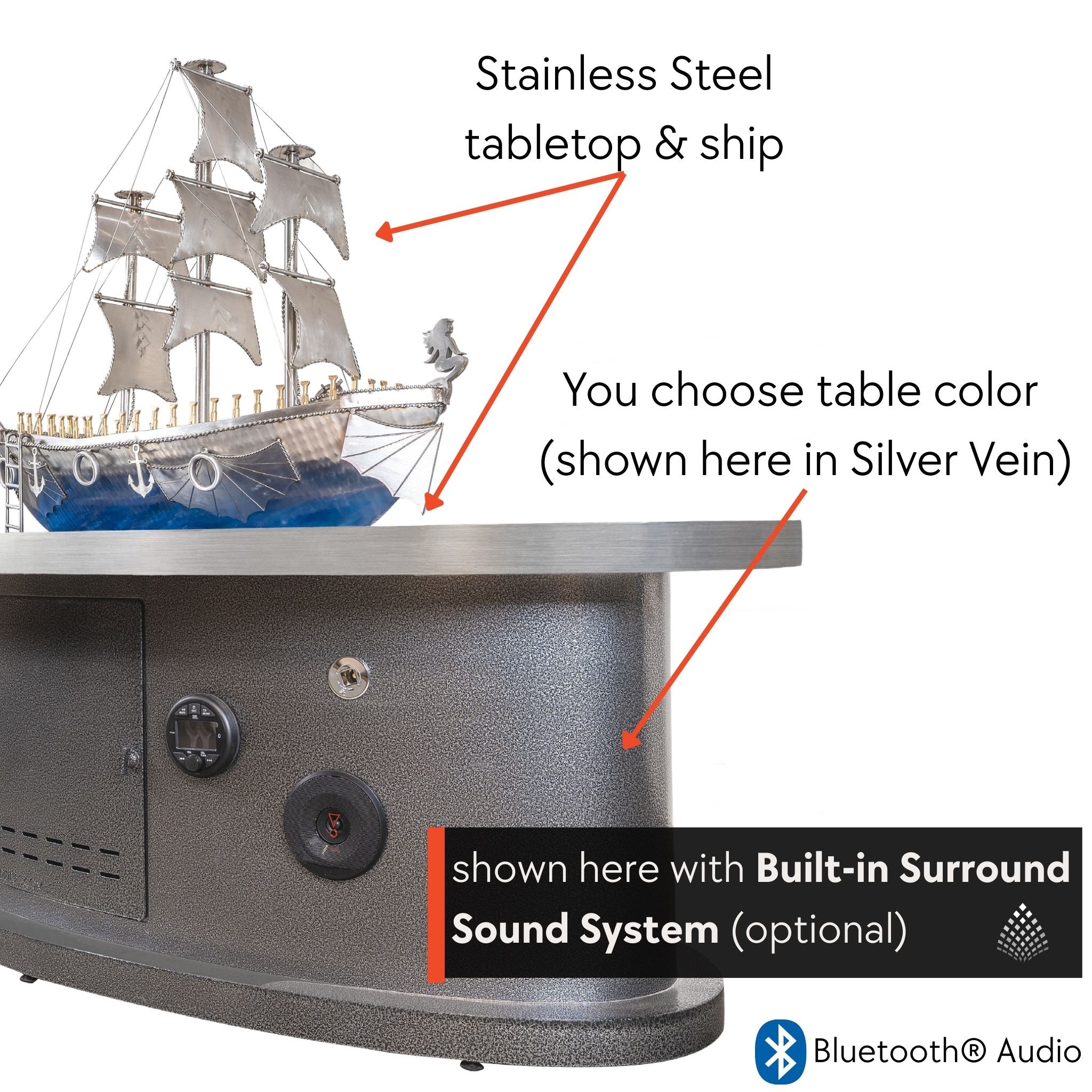 La Pinta Steel Gas Fire Table - Outdoor Plus