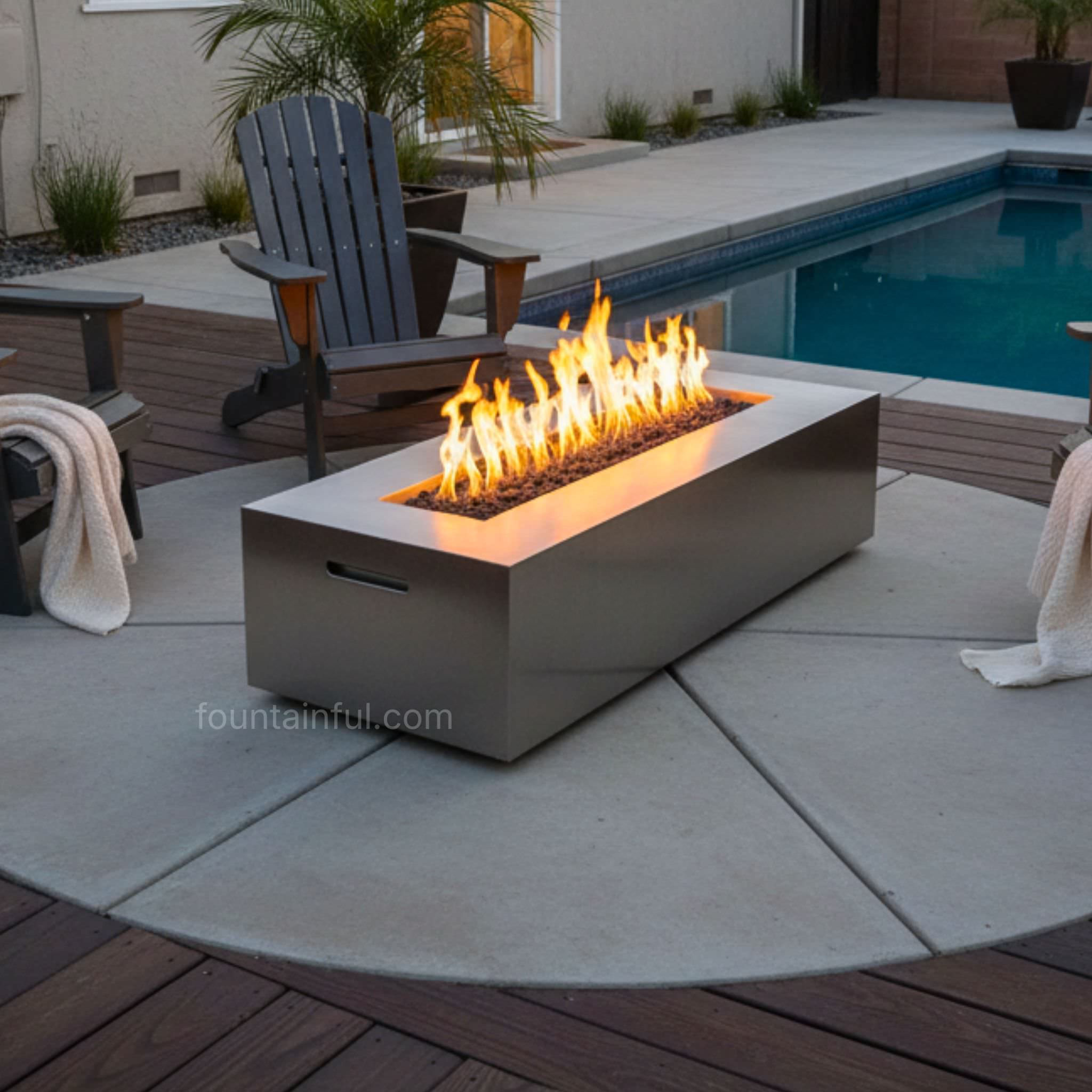 Regal Stainless Steel Gas Fire Pit - The Outdoor Plus - Luxury Metals