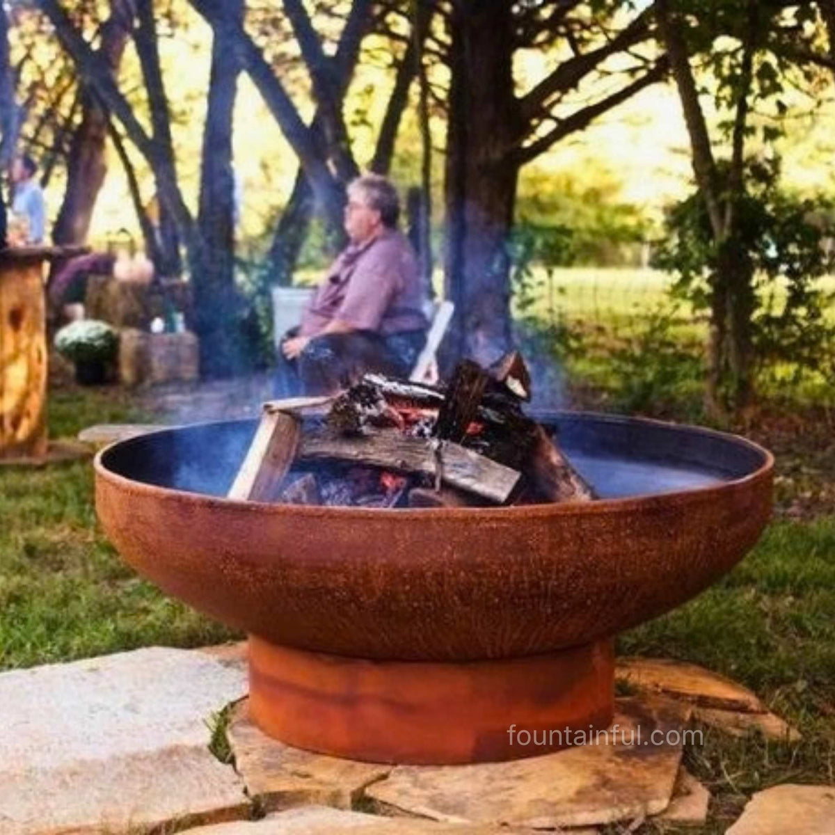 Low Boy Gas Fire Pit in Steel - Fire Pit Art
