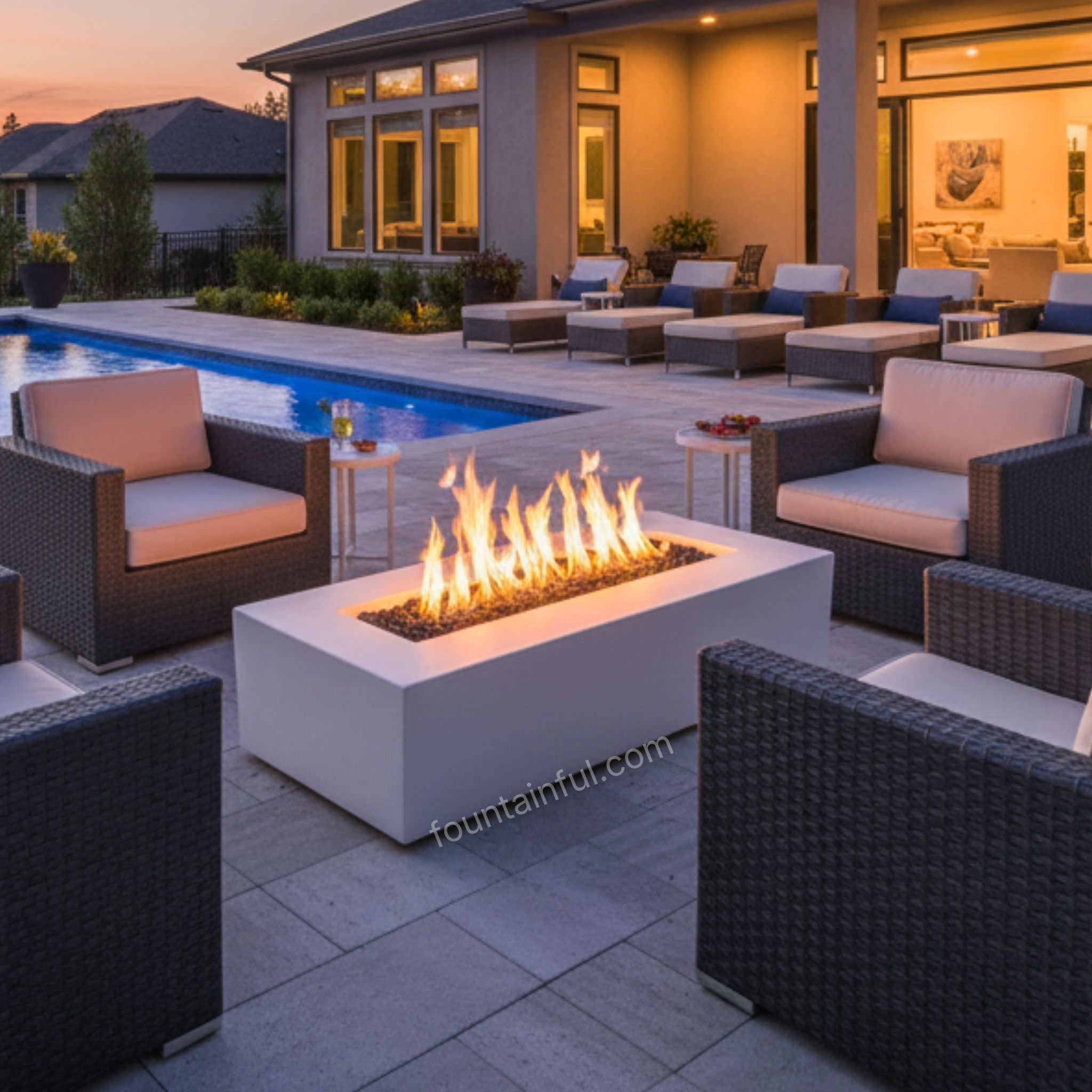 Regal GFRC Concrete Gas Fire Pit - The Outdoor Plus