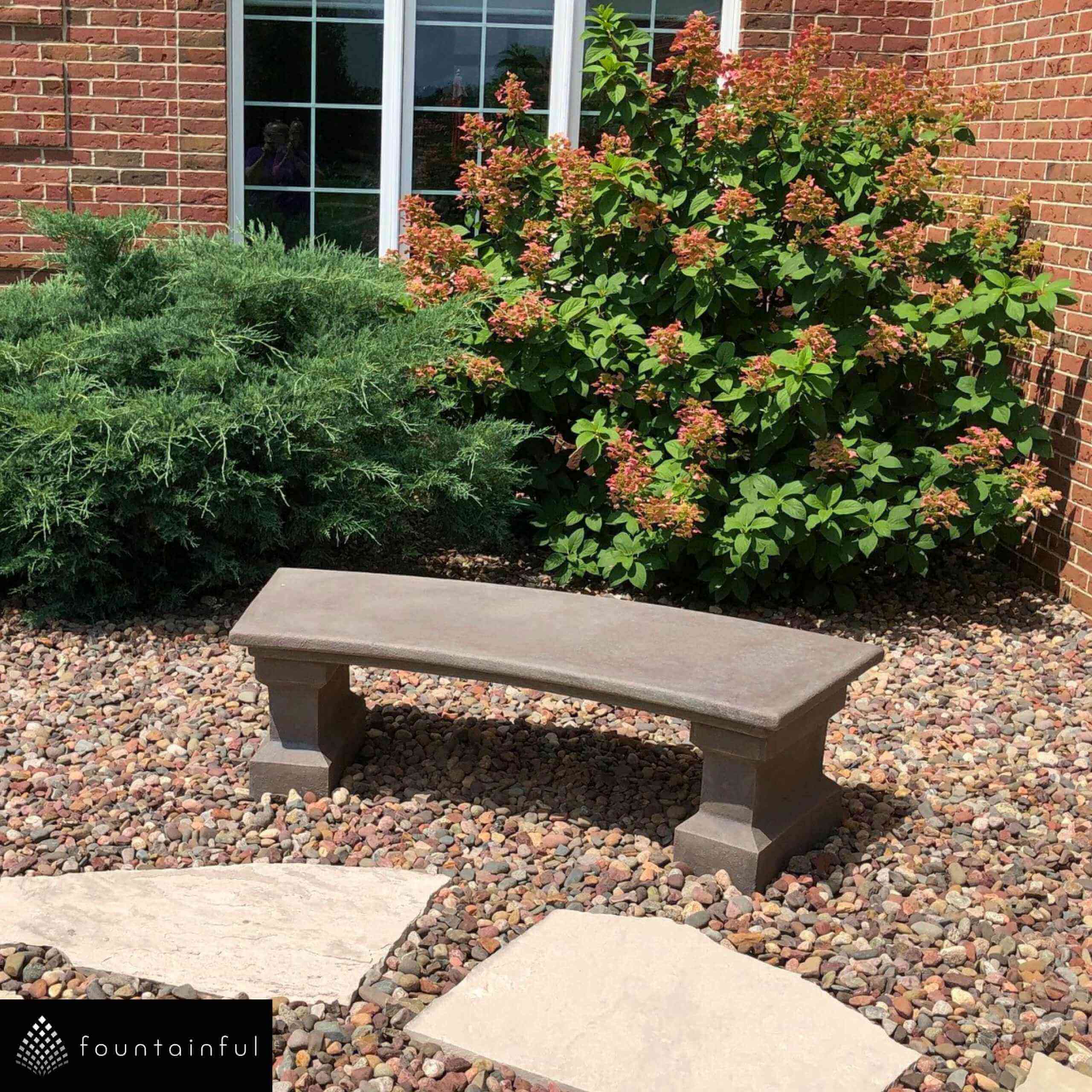 Classic Curved Concrete Garden Bench Massarellis #4945