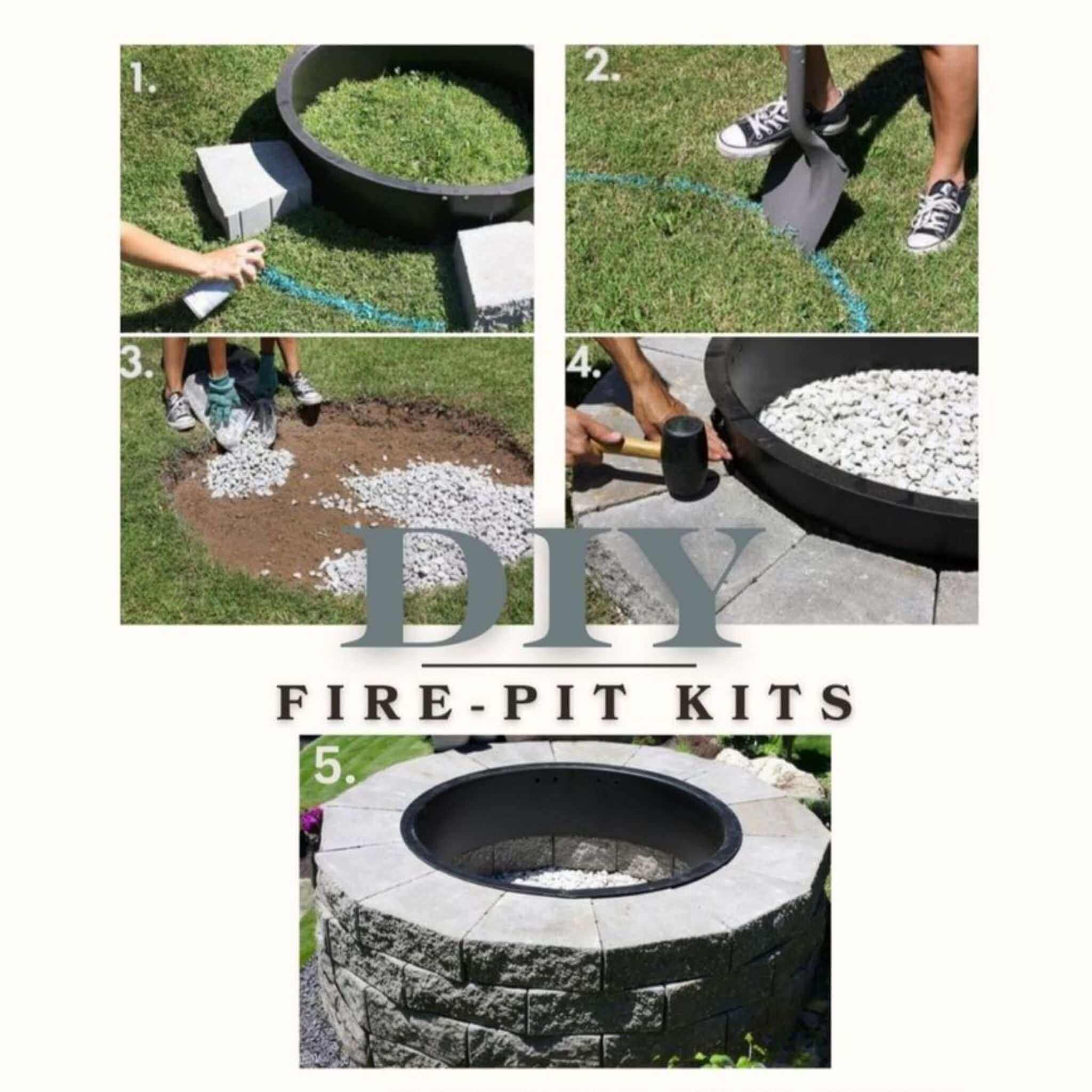 DIY Round Wood Burning Fire Pit Kit - Travertine & More