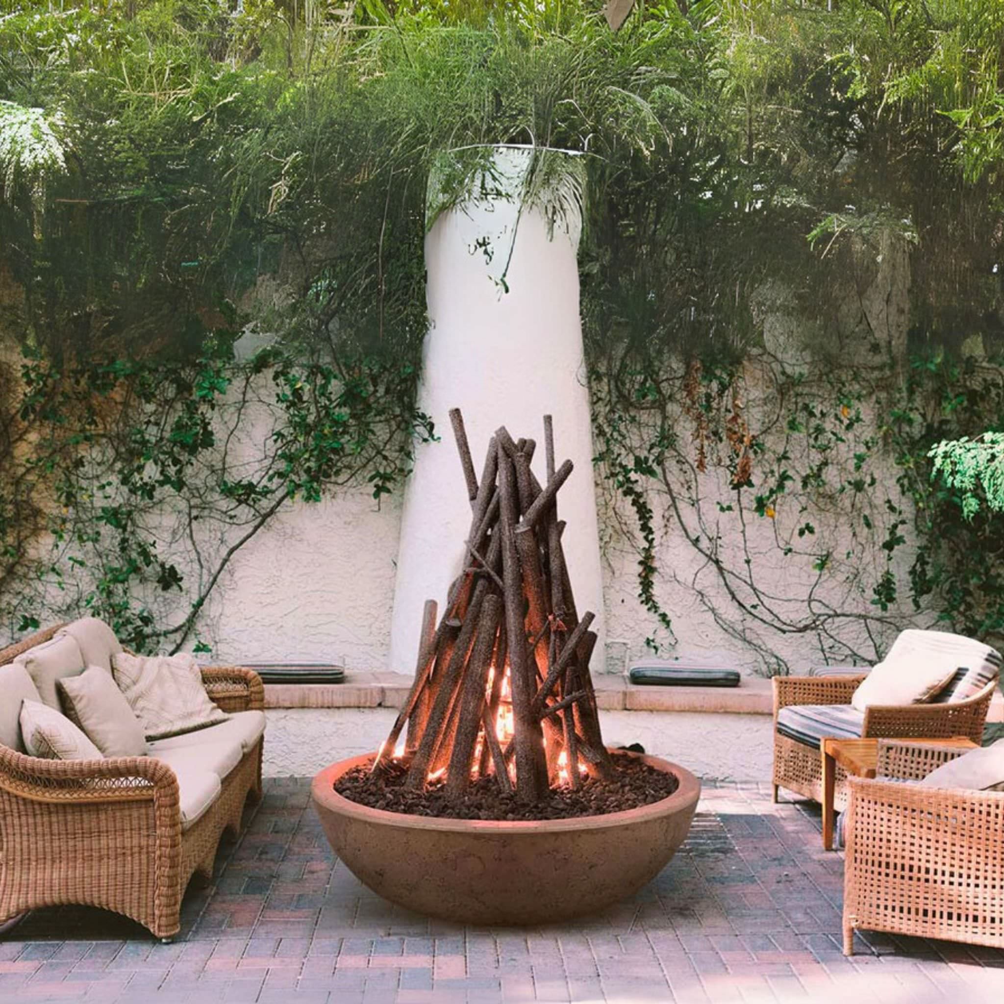 Sedona Large Concrete Gas Fire Pit - The Outdoor Plus