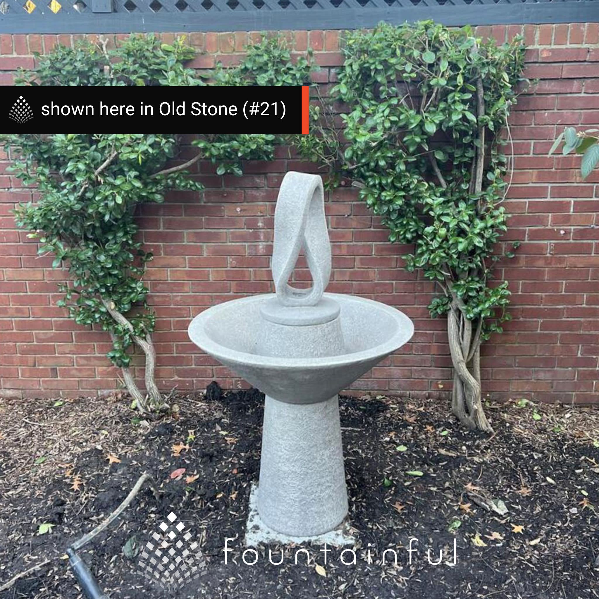 Garden Eternal Loop Concrete Fountain w/Lights - Massarellis #3834