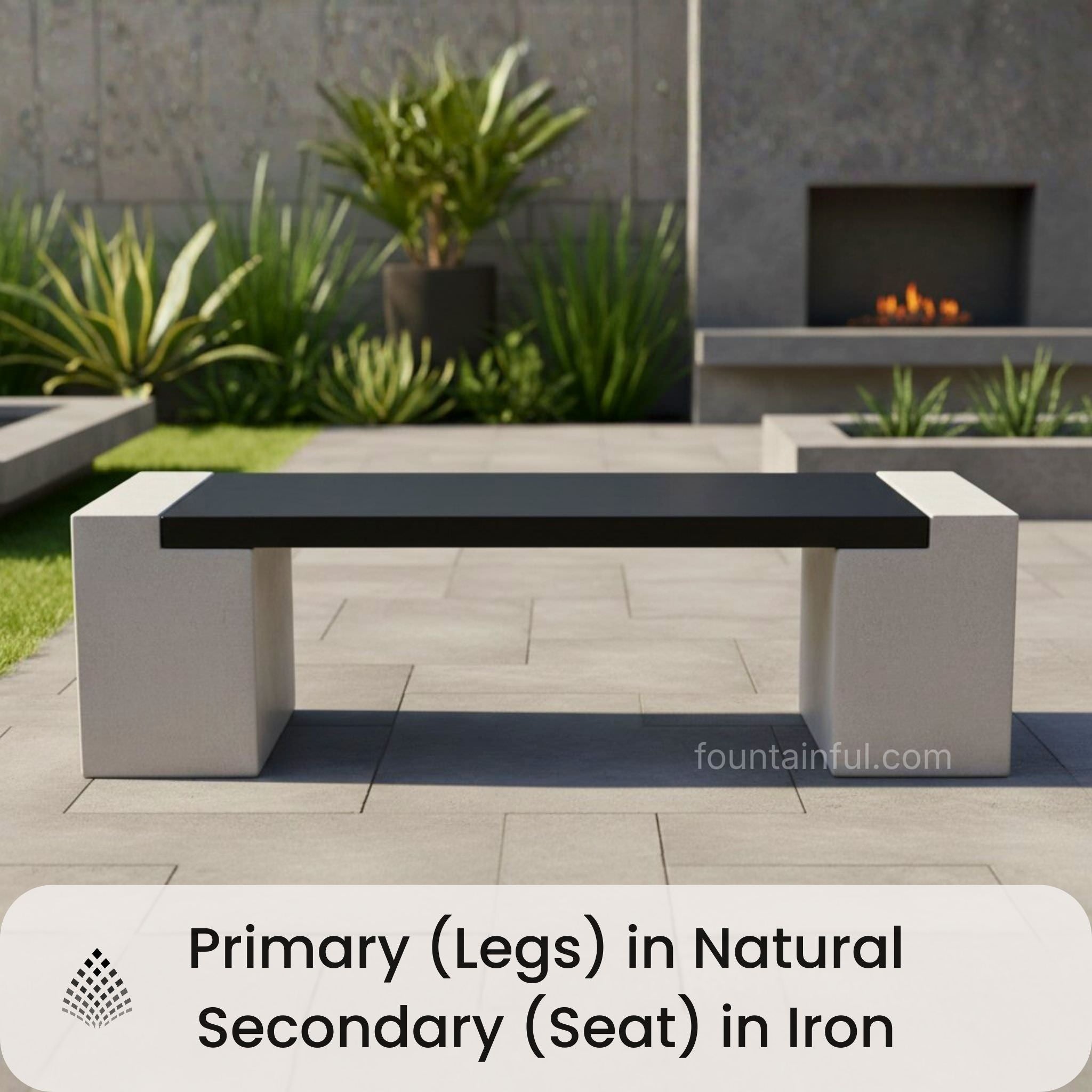 California Concrete Garden Bench  - Giannini #580
