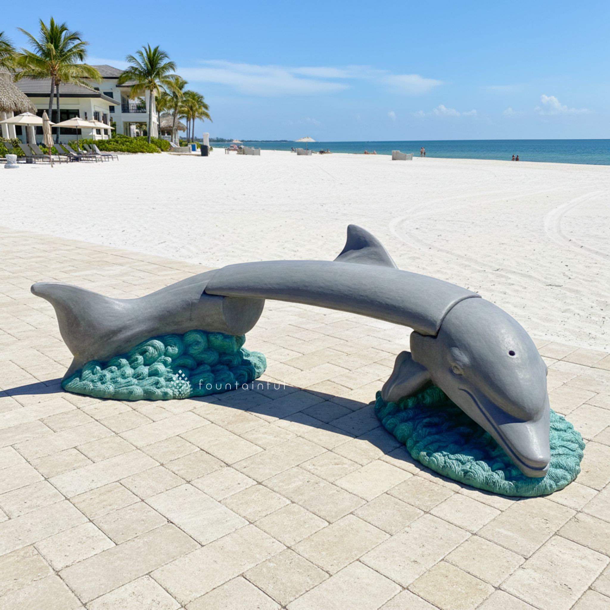 Dolphin Concrete Garden Bench - Phoenix Design Cast