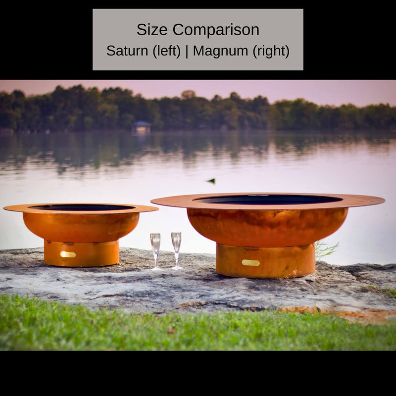 "Saturn" Gas Fire Pit in Steel - Fire Pit Art