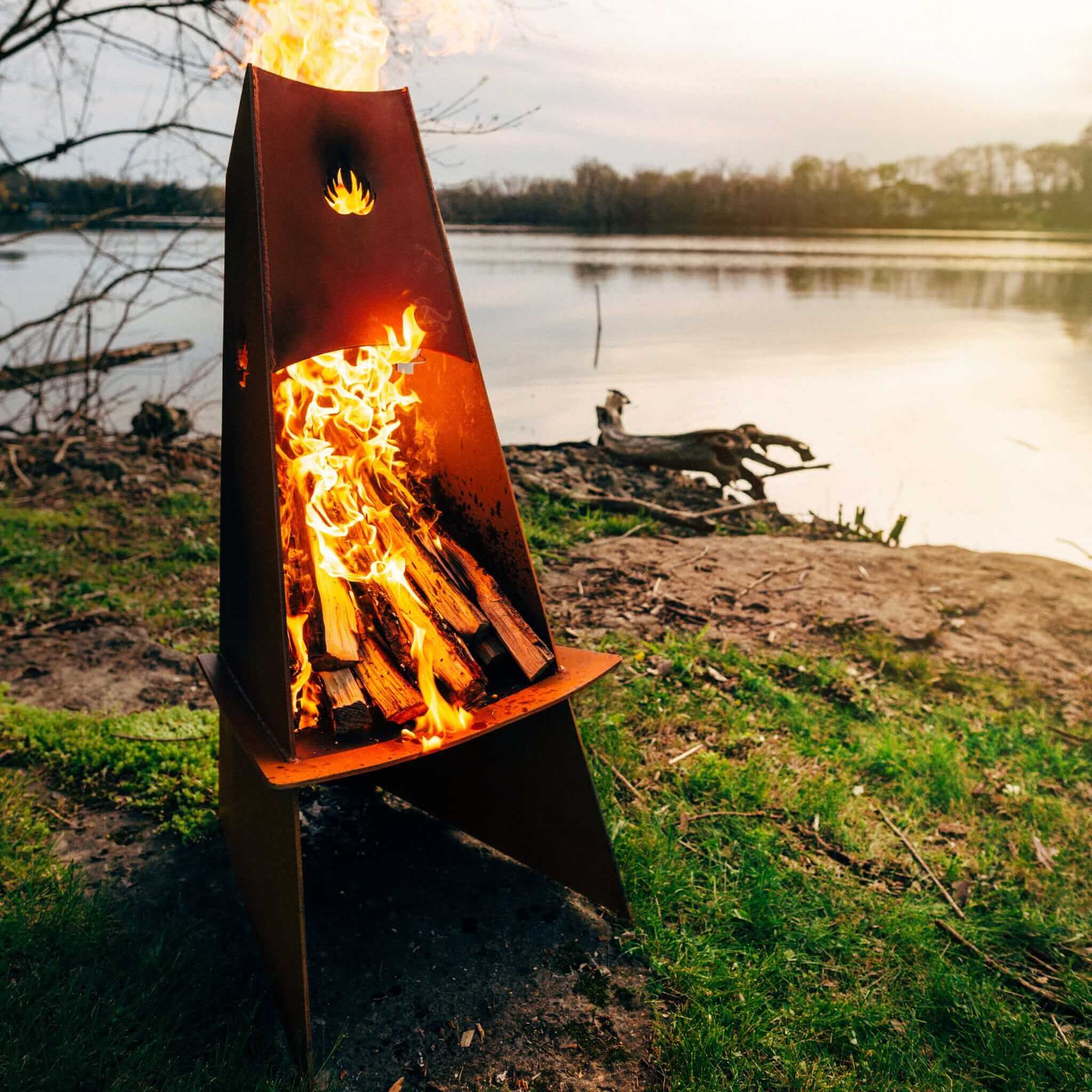 "Vesuvius" Wood Burning Fire Pit in Steel - Fire Pit Art
