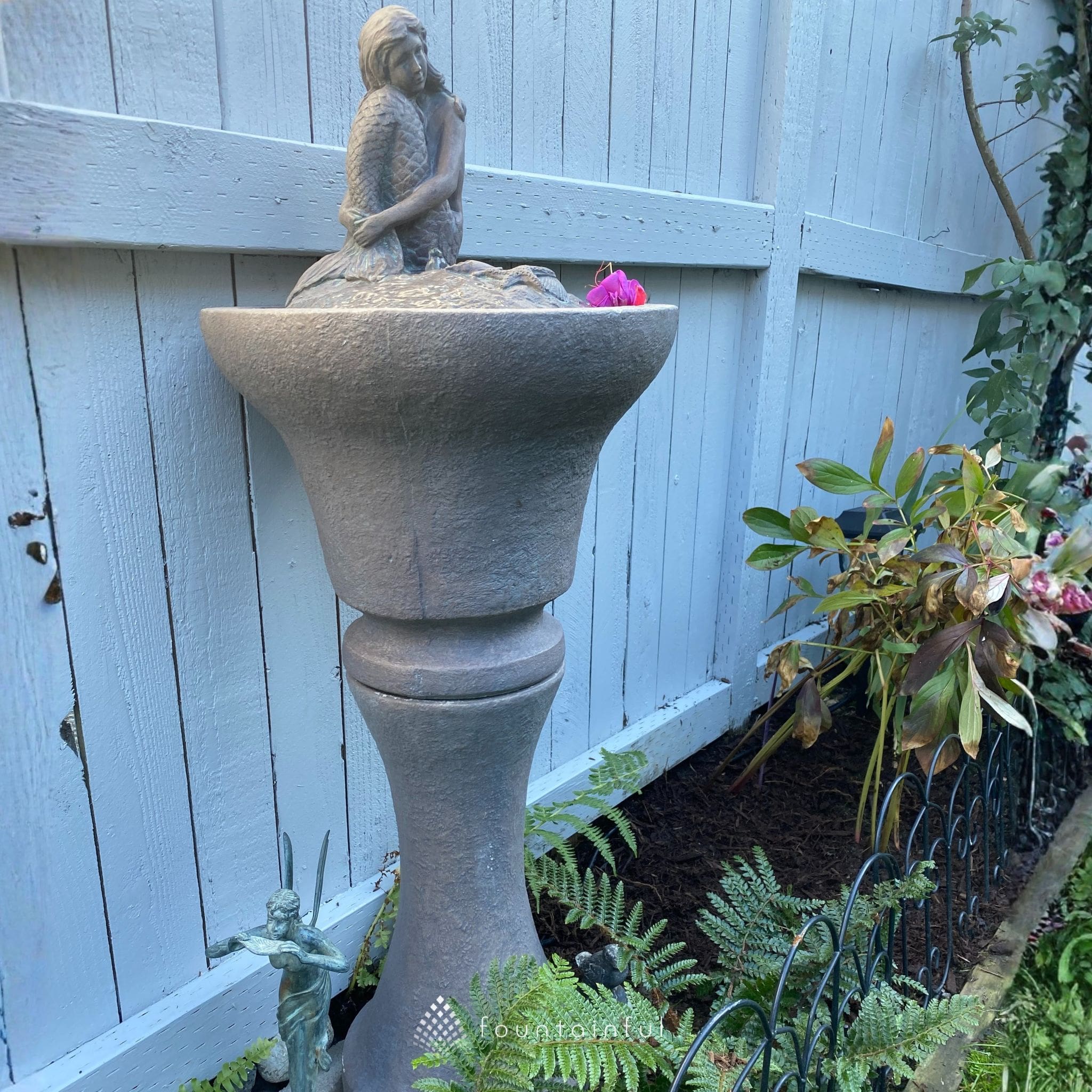 Mermaid Concrete Fountainette w/Lights - Massarellis #3942