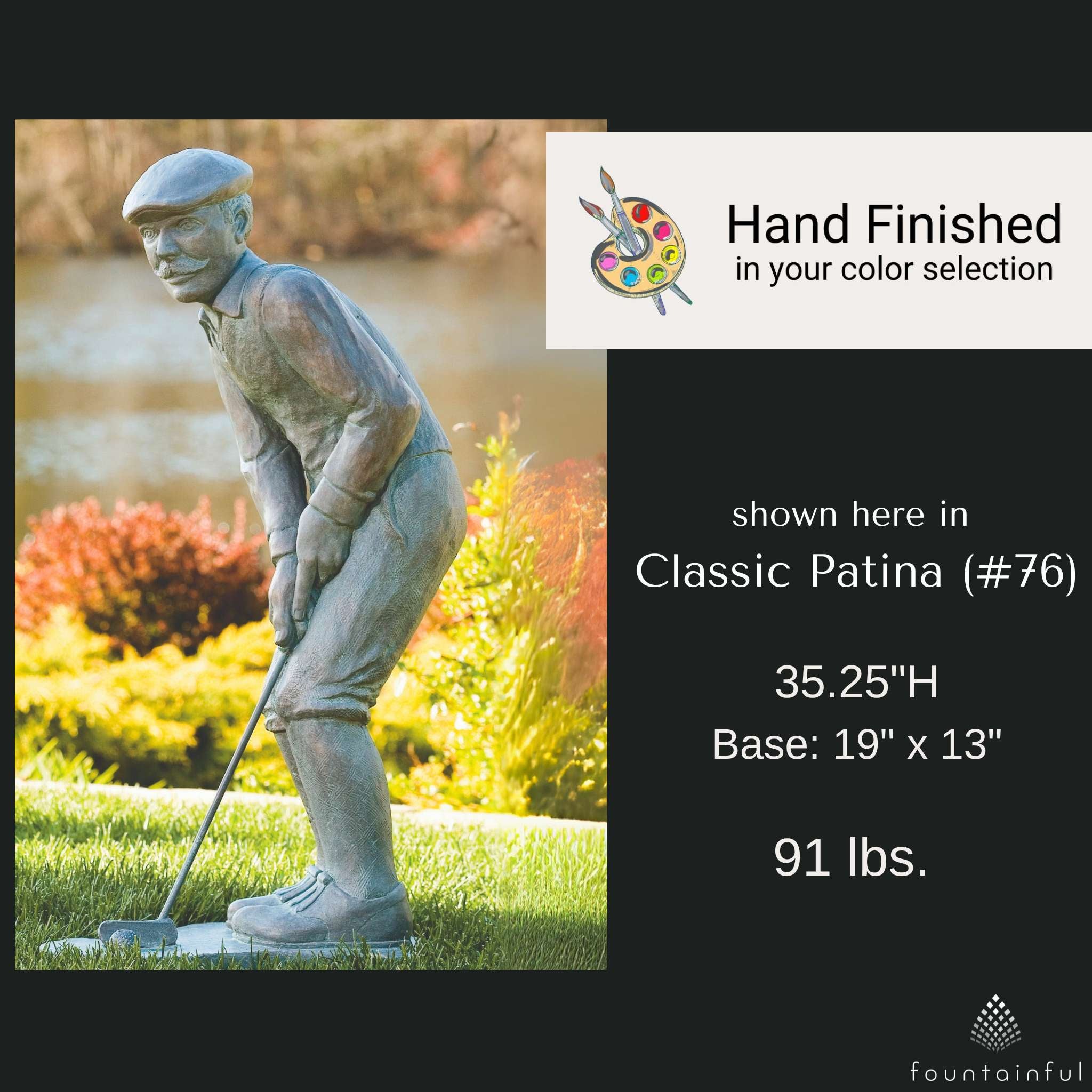 Nostalgic Golfer Man & Woman Garden Statues - Thumbnail 3