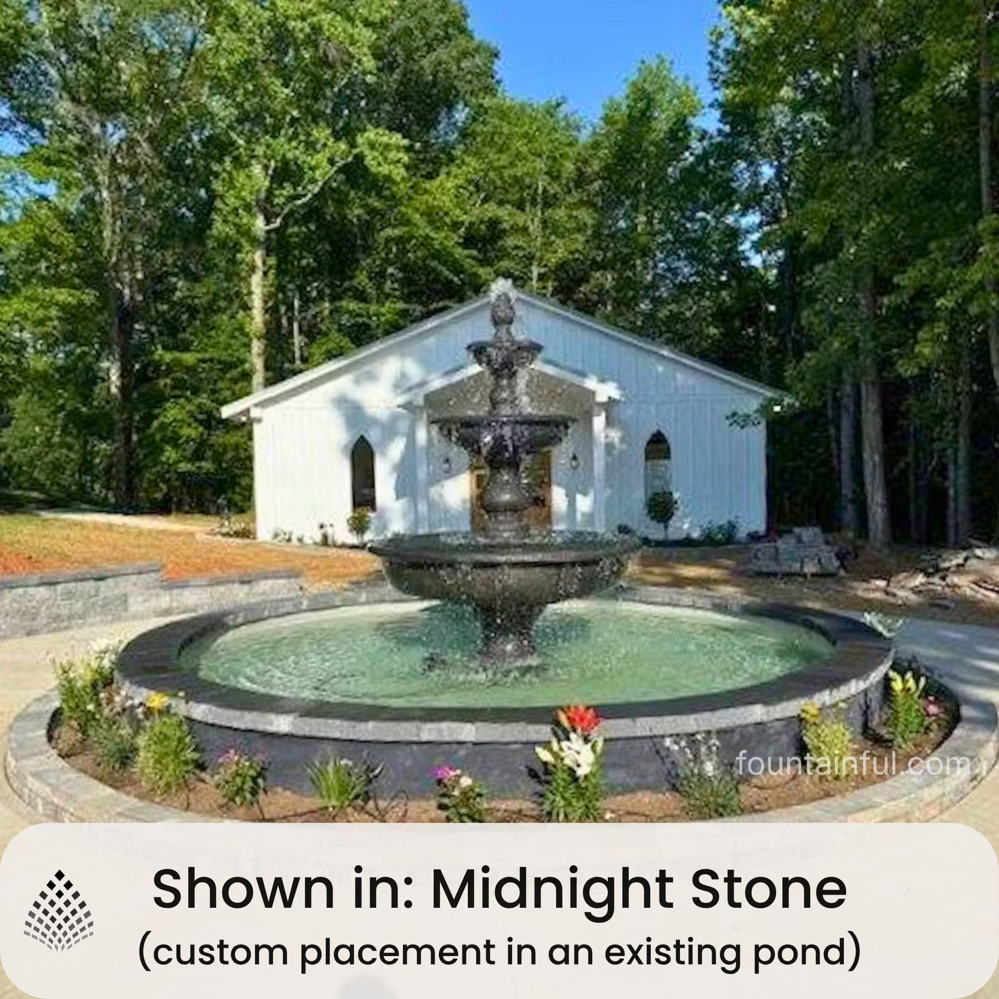 The Monticello 3-Tier Concrete Fountain w/ Pool - Massarellis #3703
