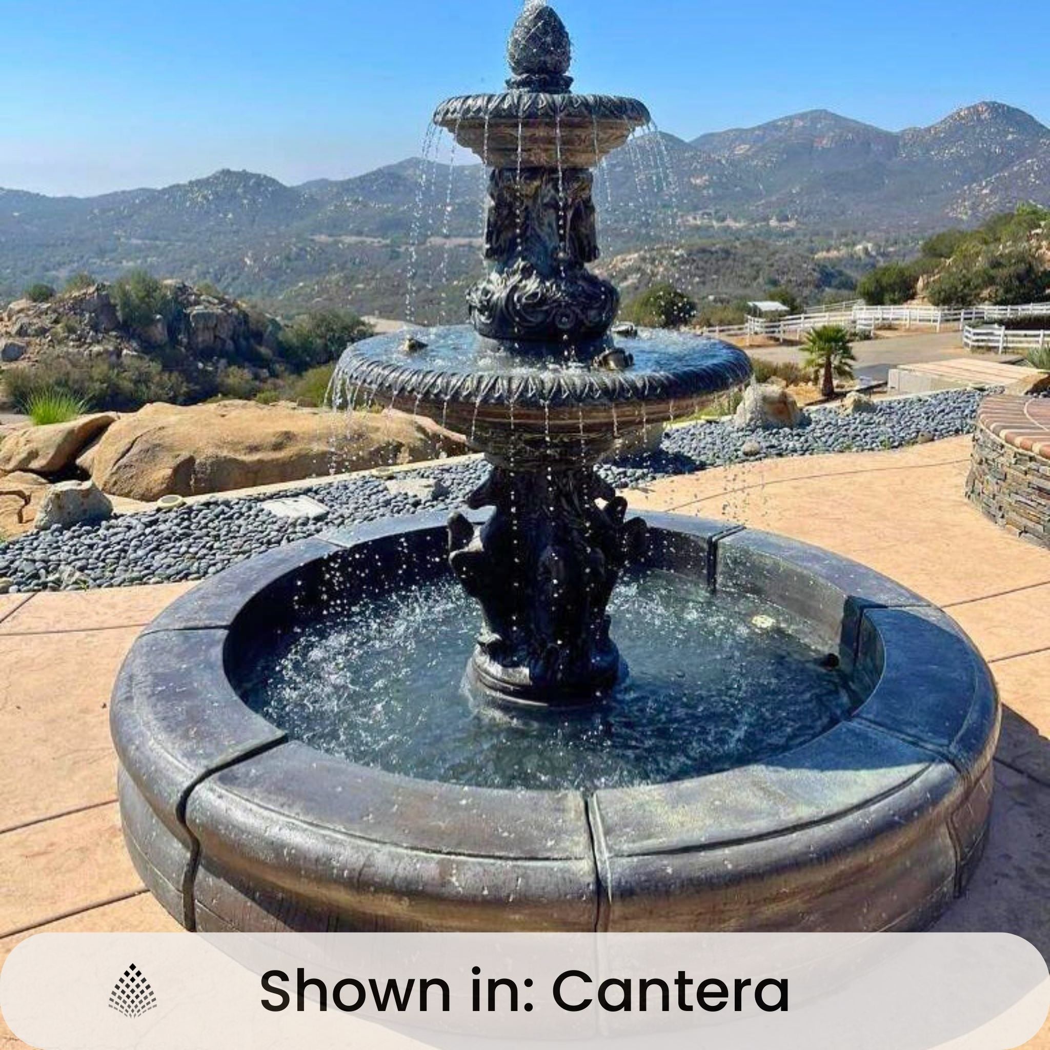 Cavalli 2-Tier Concrete Pond Fountain - Fiore #2133