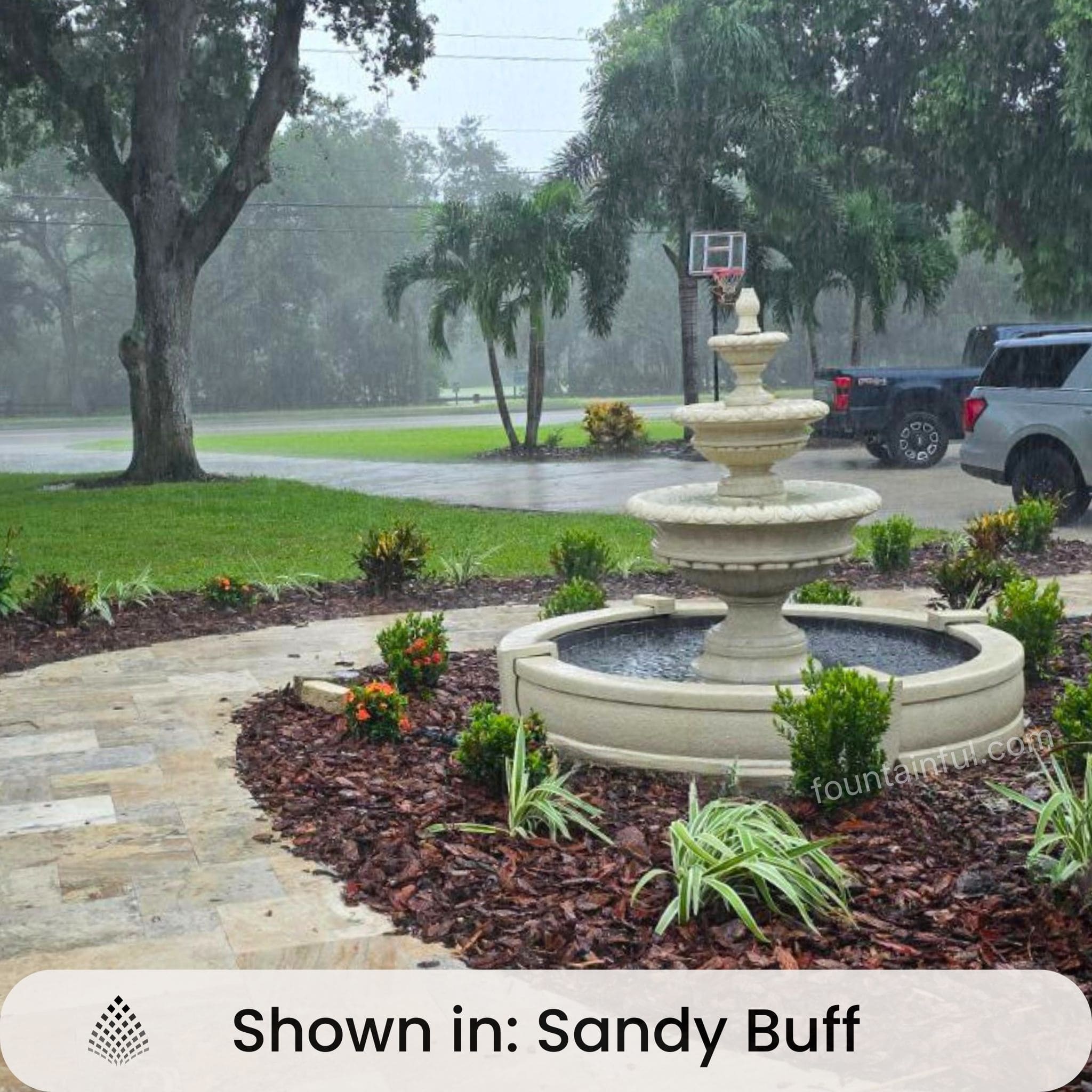 Chanticleer 3-Tier Fountain in Sandy Buff - Massarelli #3722