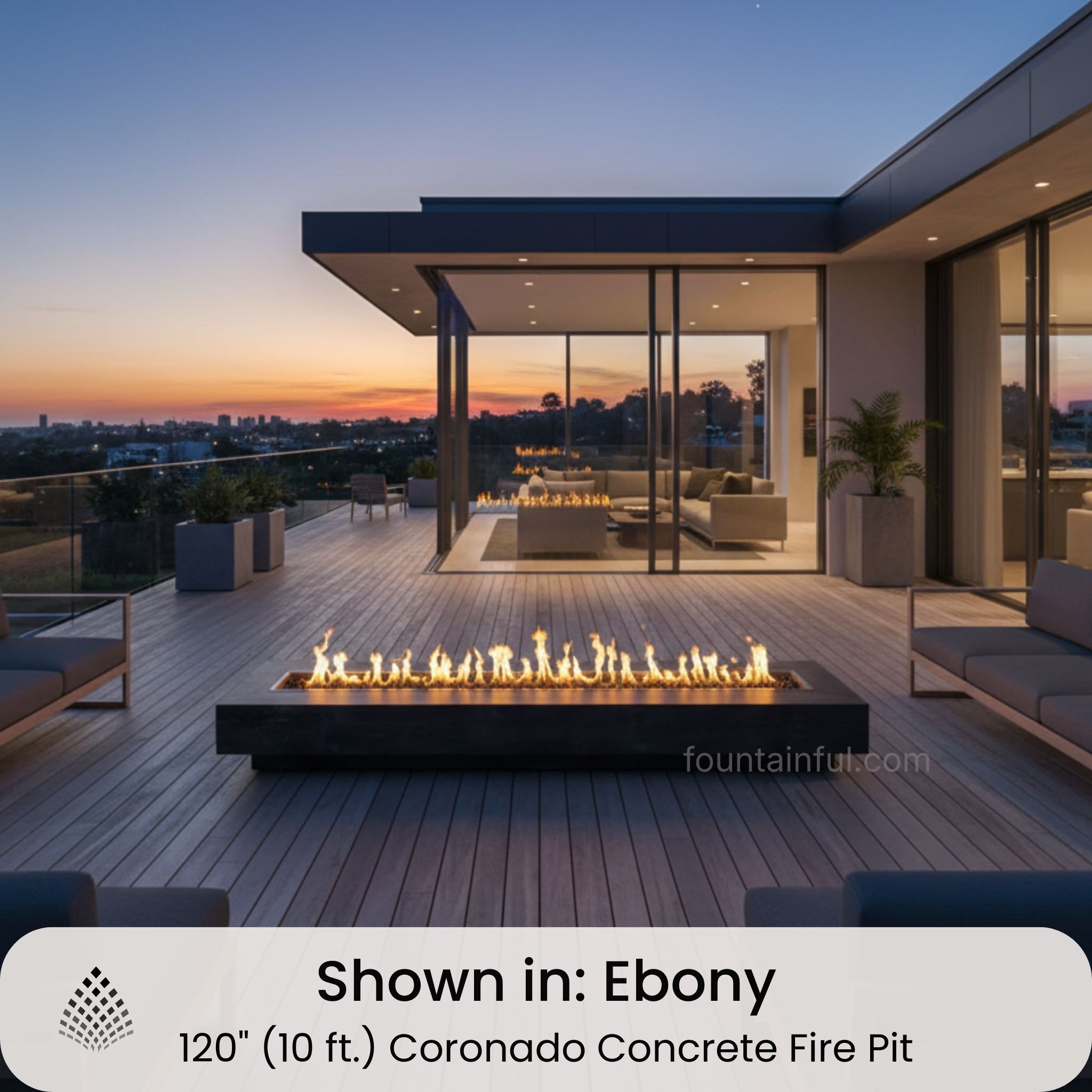 10-foot Coronado Concrete Fire Pit in Ebony Black