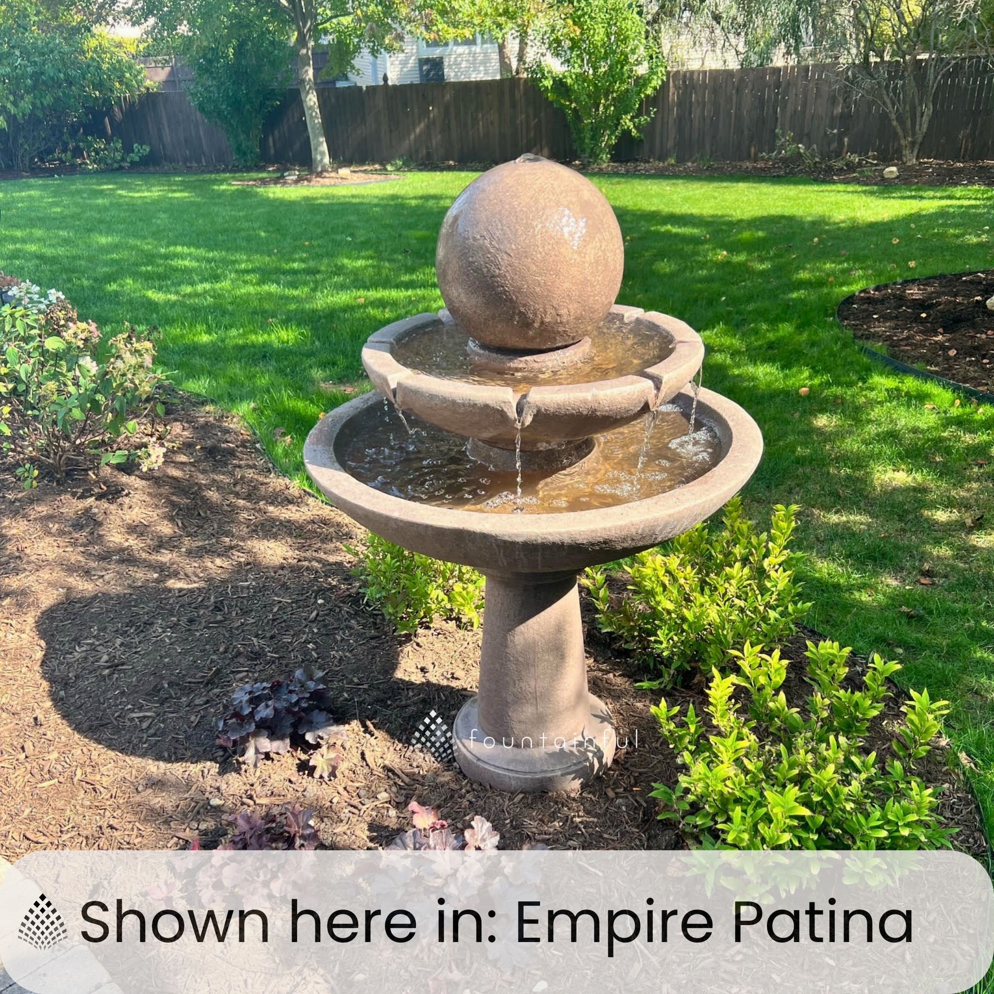 Tranquility Sphere 2-Tier Concrete Fountain - Massarellis #3701