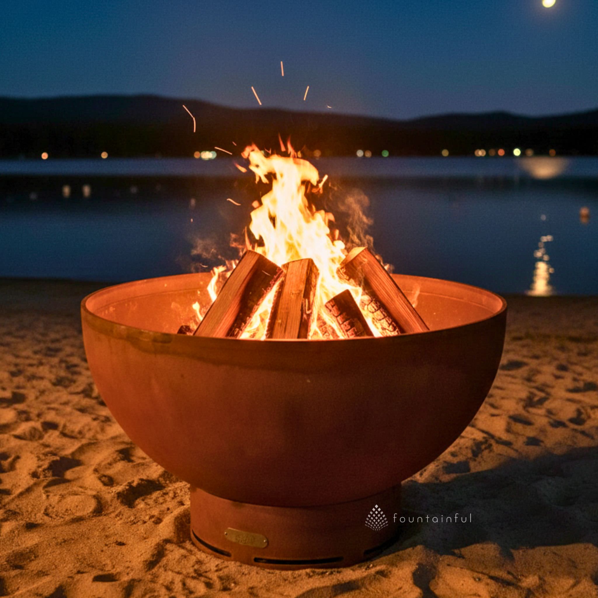 Crater Wood Burning Fire Pit in Steel - Fire Pit Art