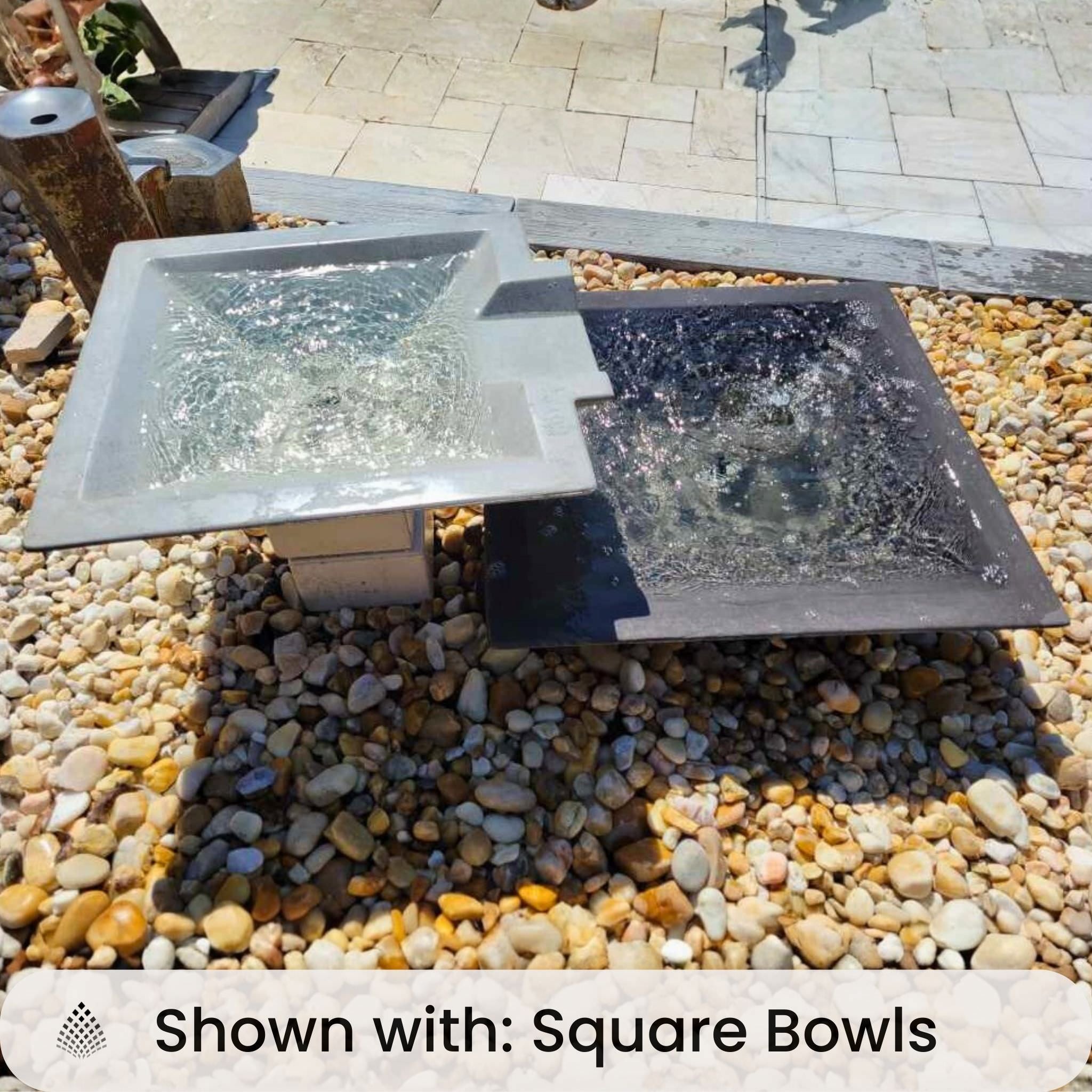 Double Bowl Spillway Concrete Fountain - Complete Kit