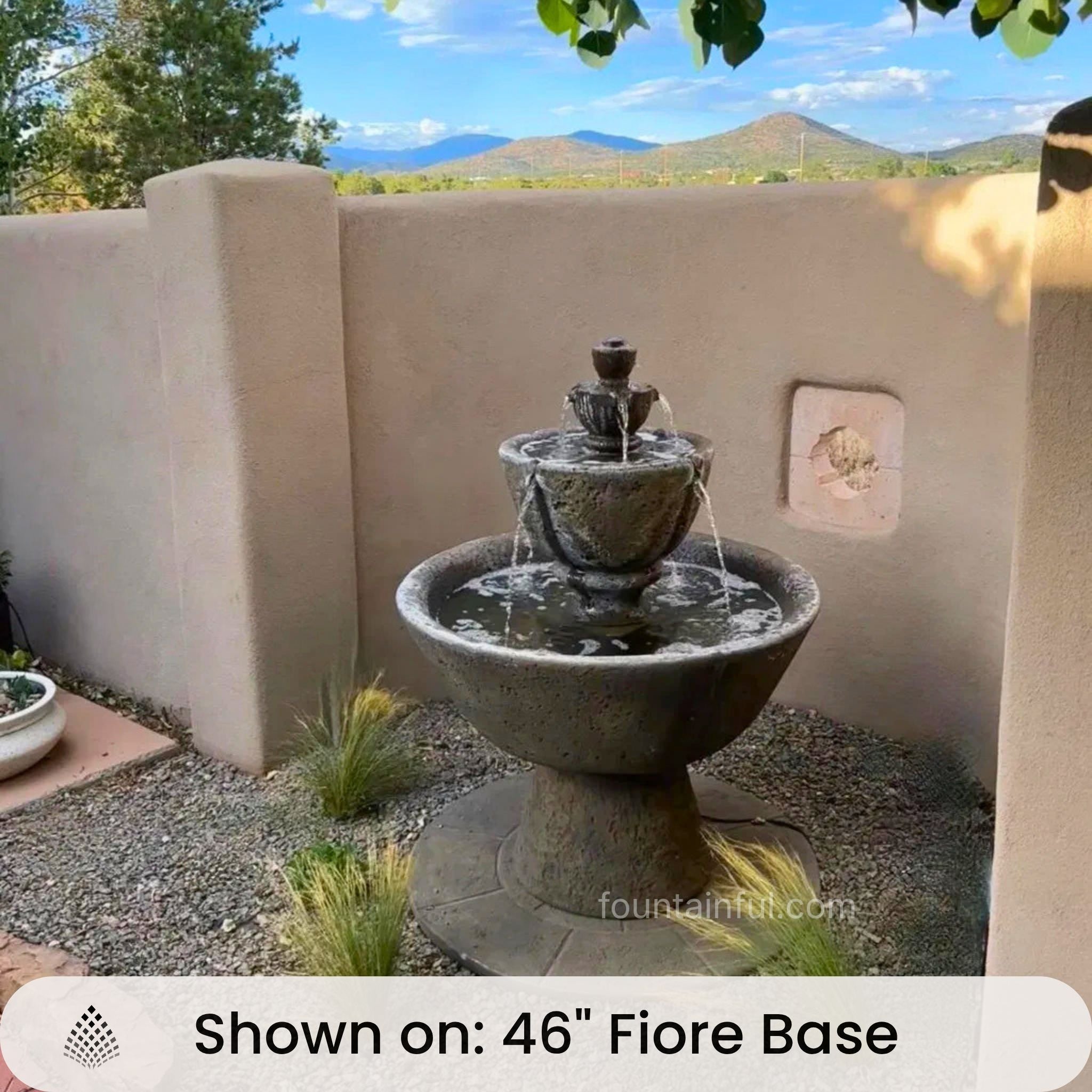 Tuscan Garden 3-Tier Concrete Fountain - Fiore #2122