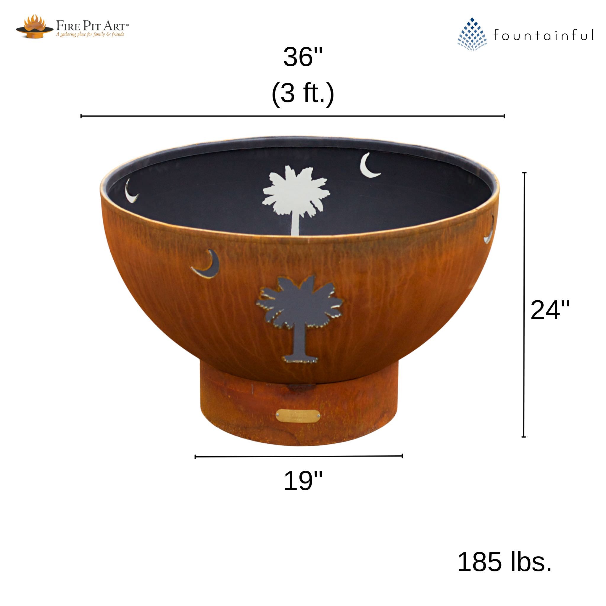 Tropical Moon Wood Burning Fire Pit in Steel - Fire Pit Art