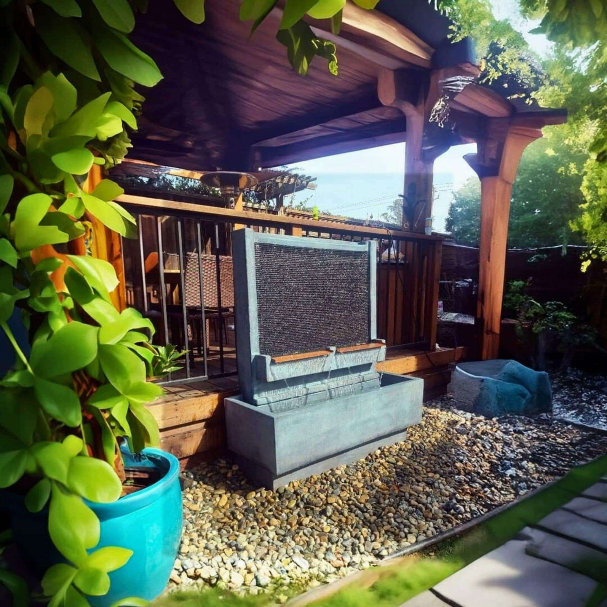 Double Brentwood Concrete Wall Fountain - Giannini Garden Ornaments