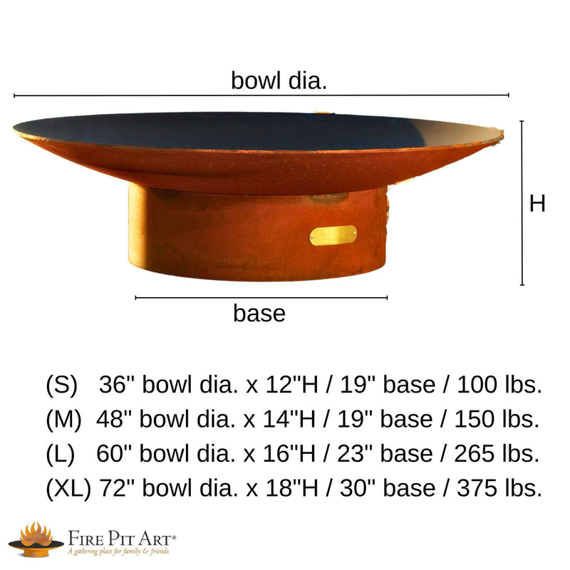 "Asia" Series Wok-Style Wood Burning Fire Pit in Steel - Fire Pit Art