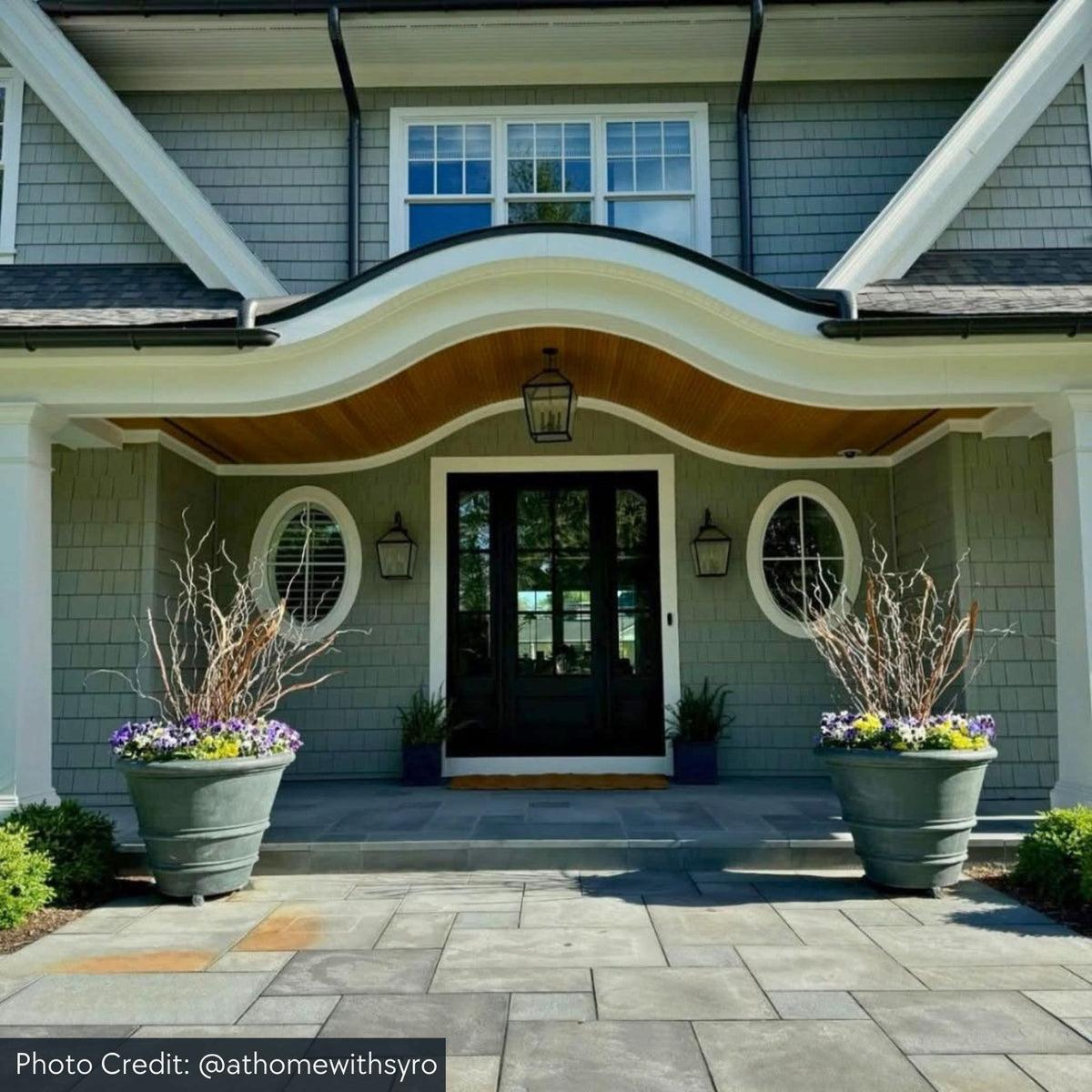 Classic Rolled Rim Concrete Round Planters - Campania