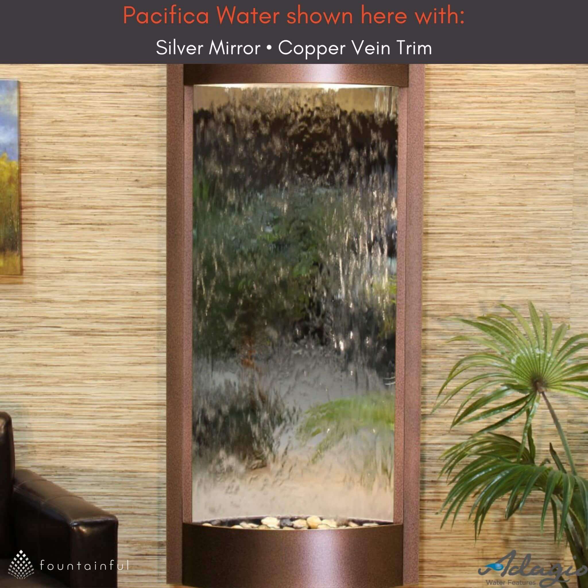 Pacifica Waters Mounted Water Wall Fountain - Adagio