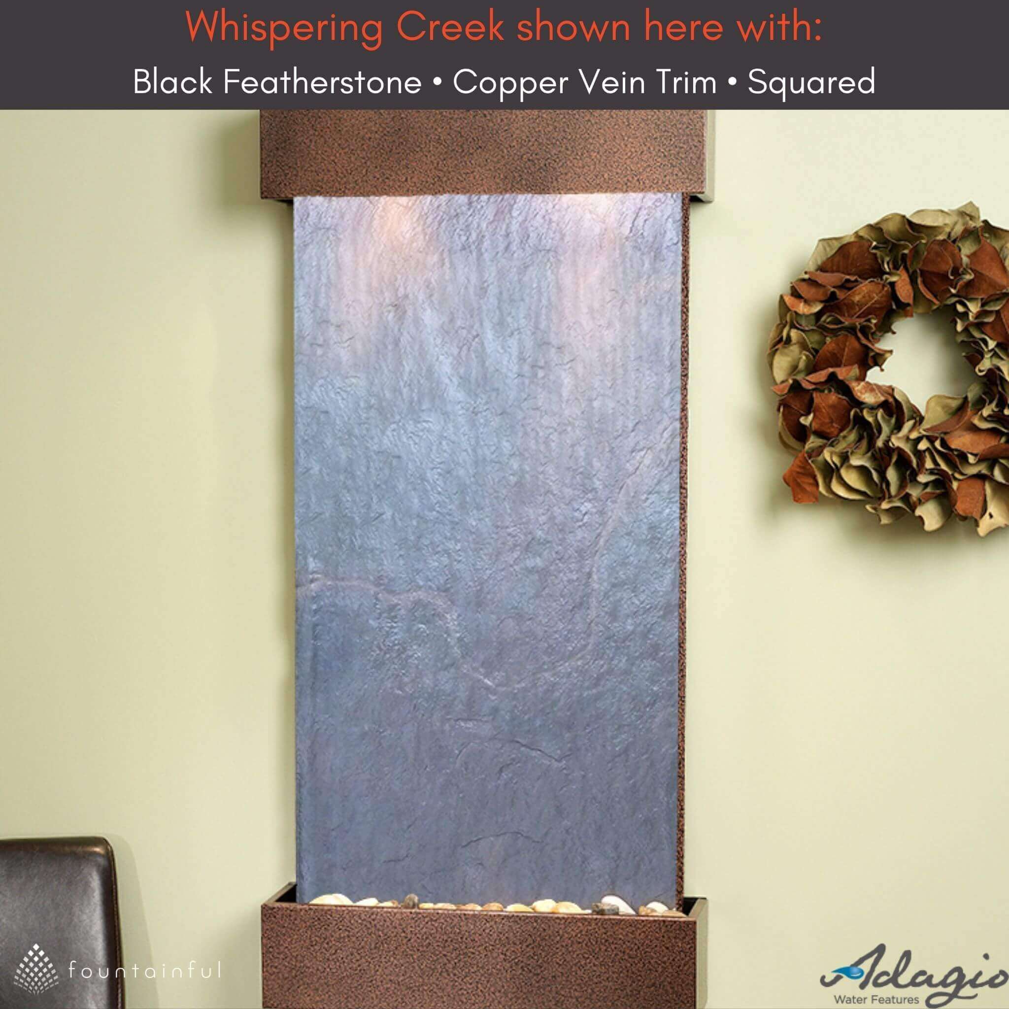 Whispering Creek Mounted Water Wall Fountain - Thumbnail 2